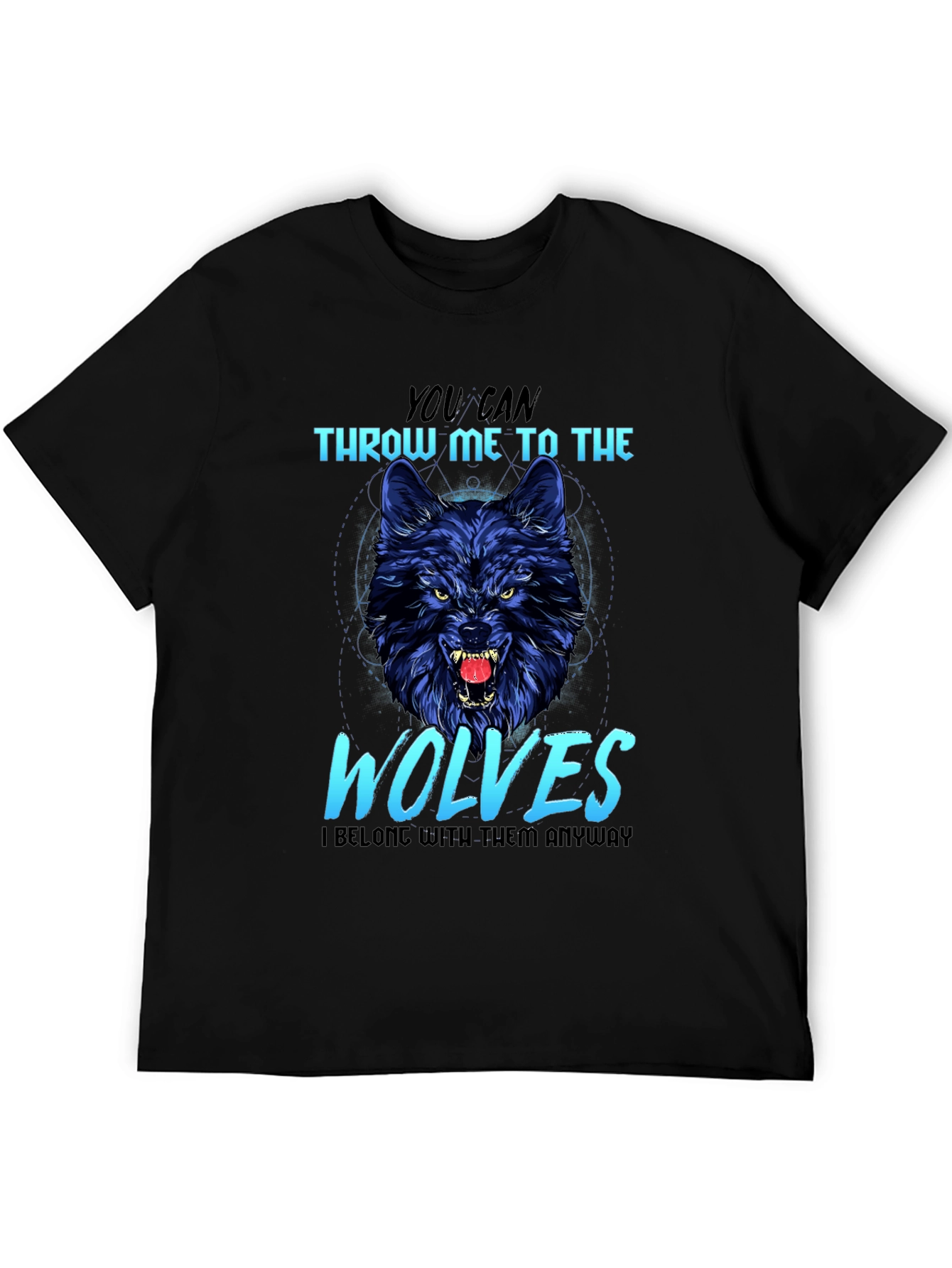 Black Wolf Graphic T-Shirt: Throw Me to The Wolves view 5