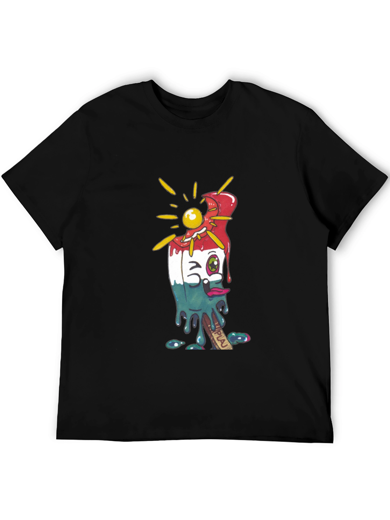 Black Melting Popsicle Graphic Tee - Cool Summer Style view 5
