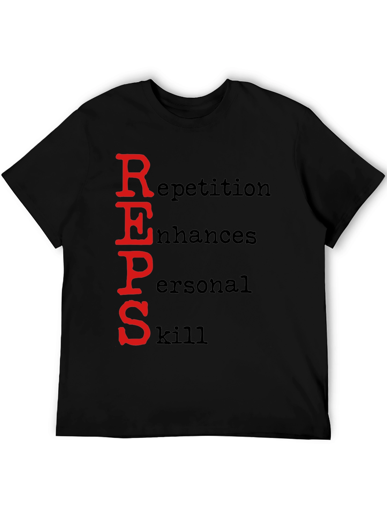 Black REPS Motivational Black T-Shirt view 5