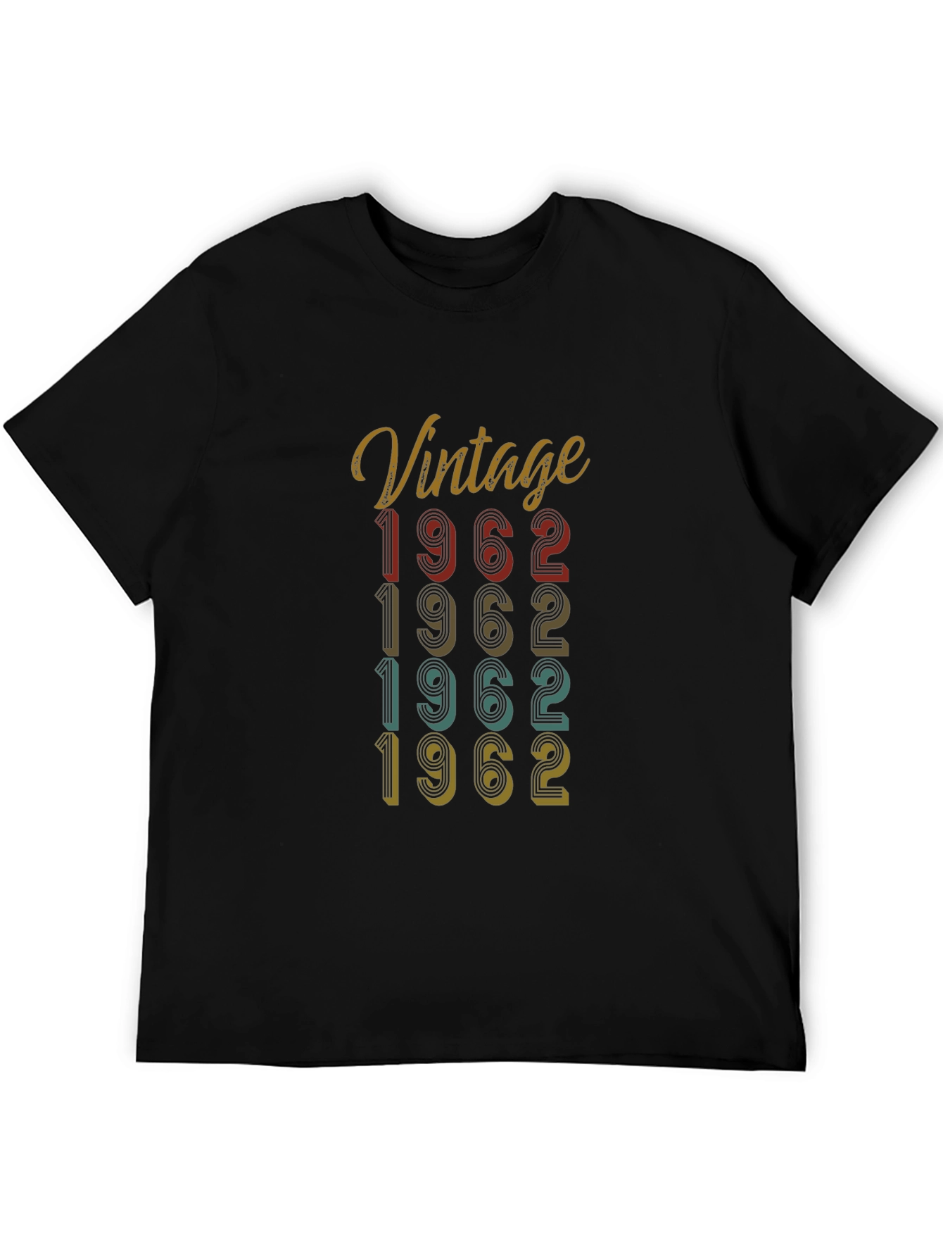 Black Vintage 1962 Birthday T-Shirt view 5