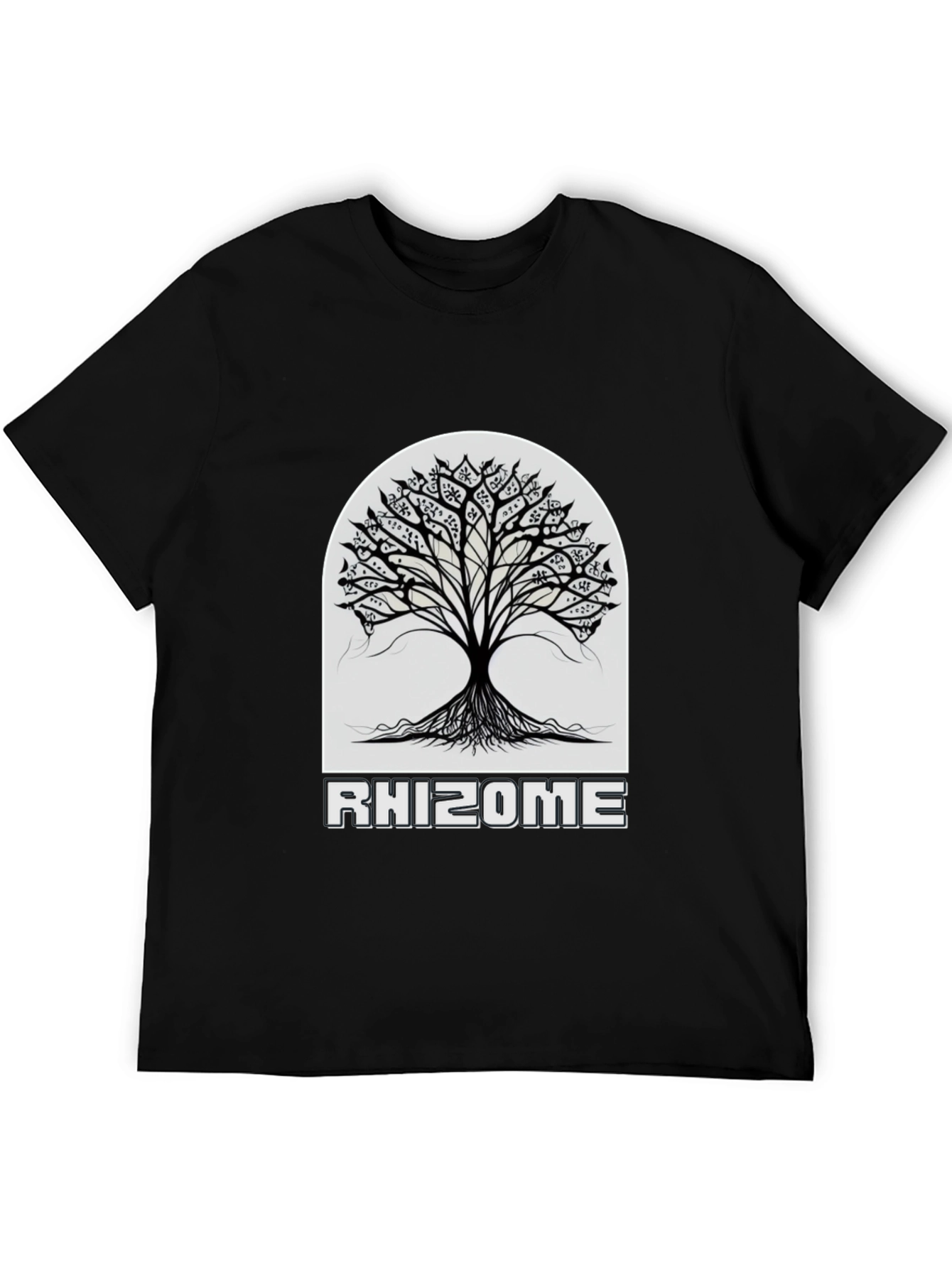 Black Rhizome Tree Black Graphic Tee view 5