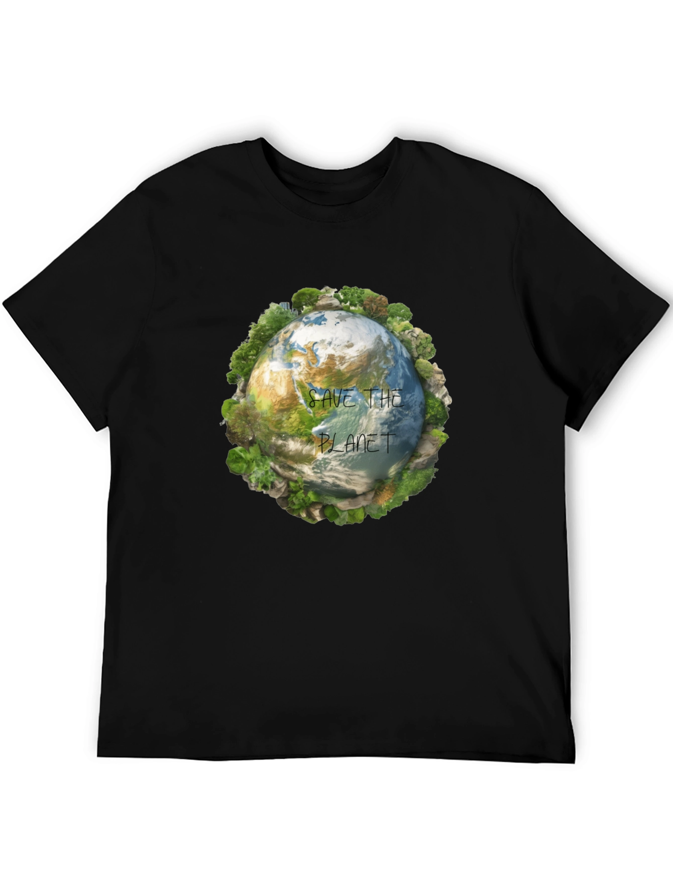 Black Save the Planet Graphic T-Shirt view 5