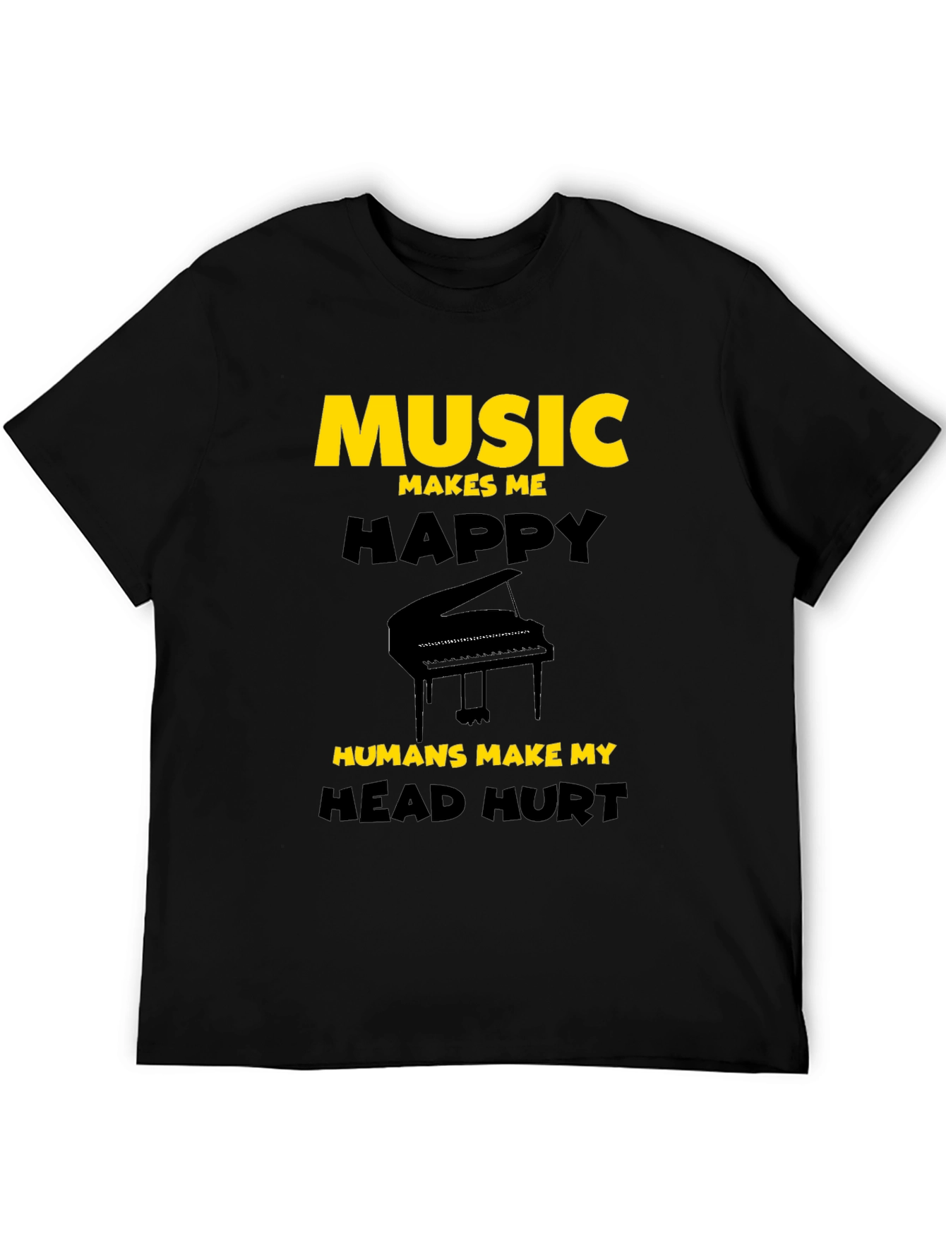 Black Music Lover T-Shirt: Music Makes Me Happy view 5