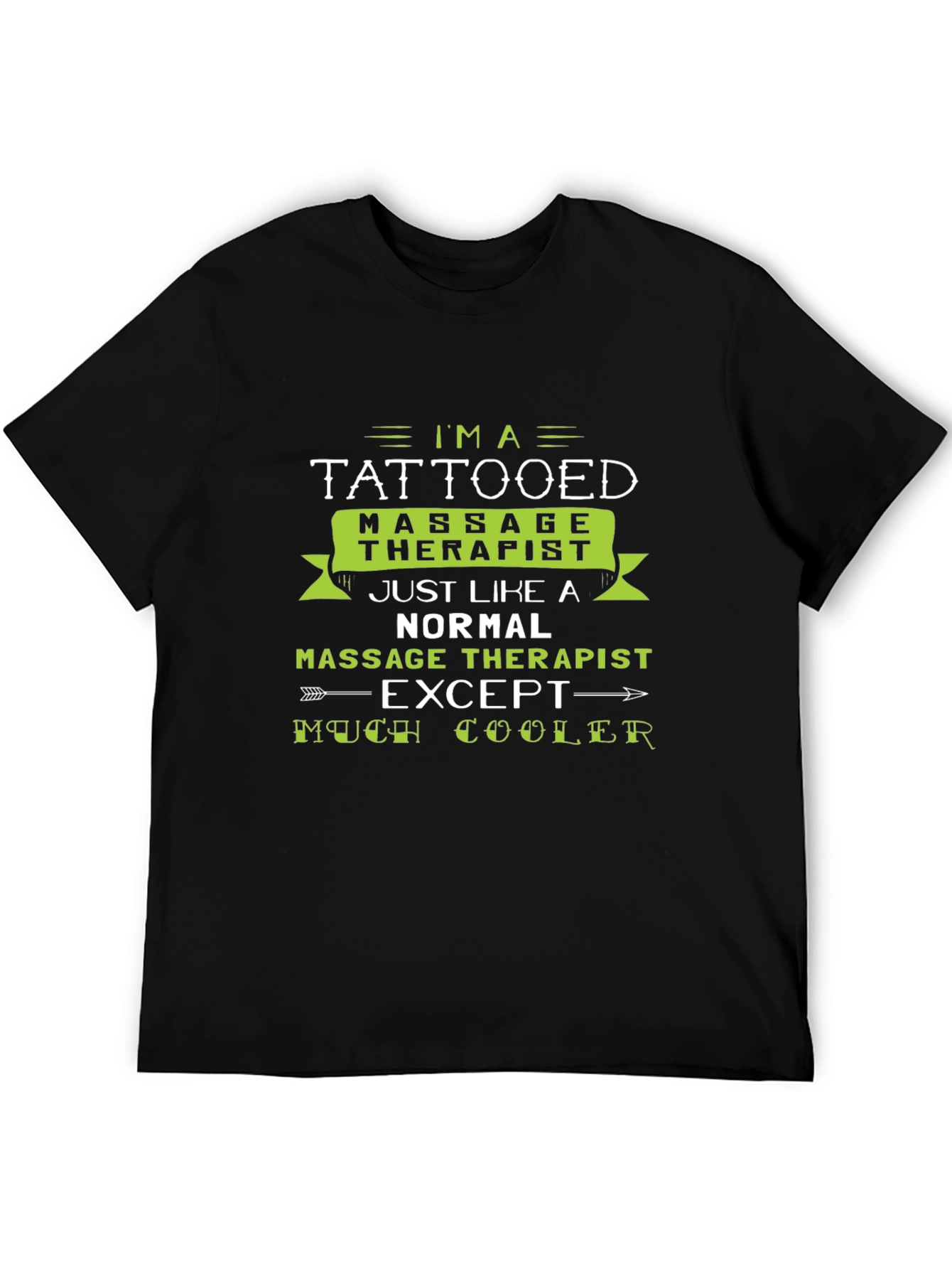 Black Tattooed Massage Therapist Graphic Tee - Cool & Unique view 5