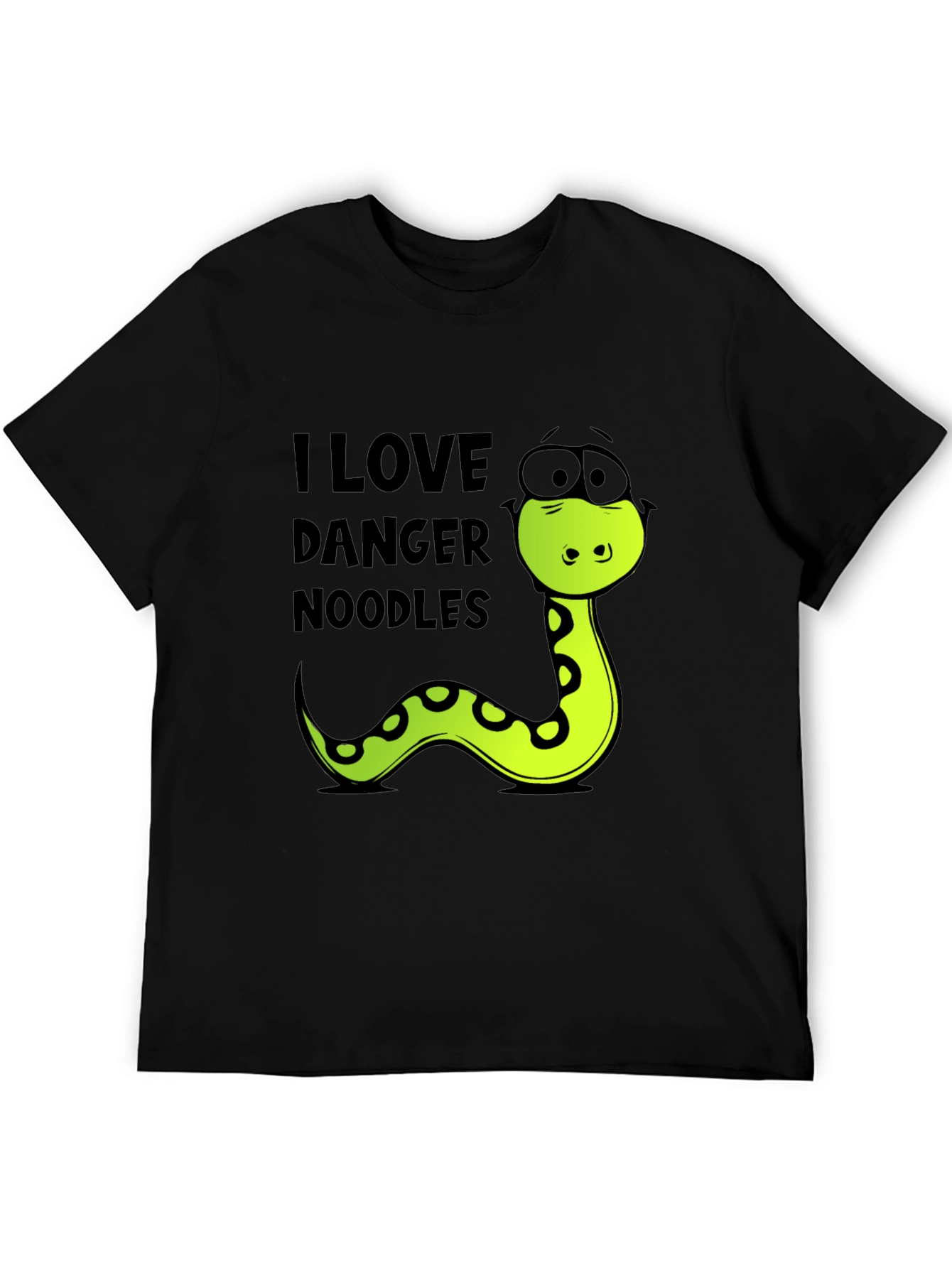Black Danger Noodles T-Shirt - Funny Snake Tee view 5