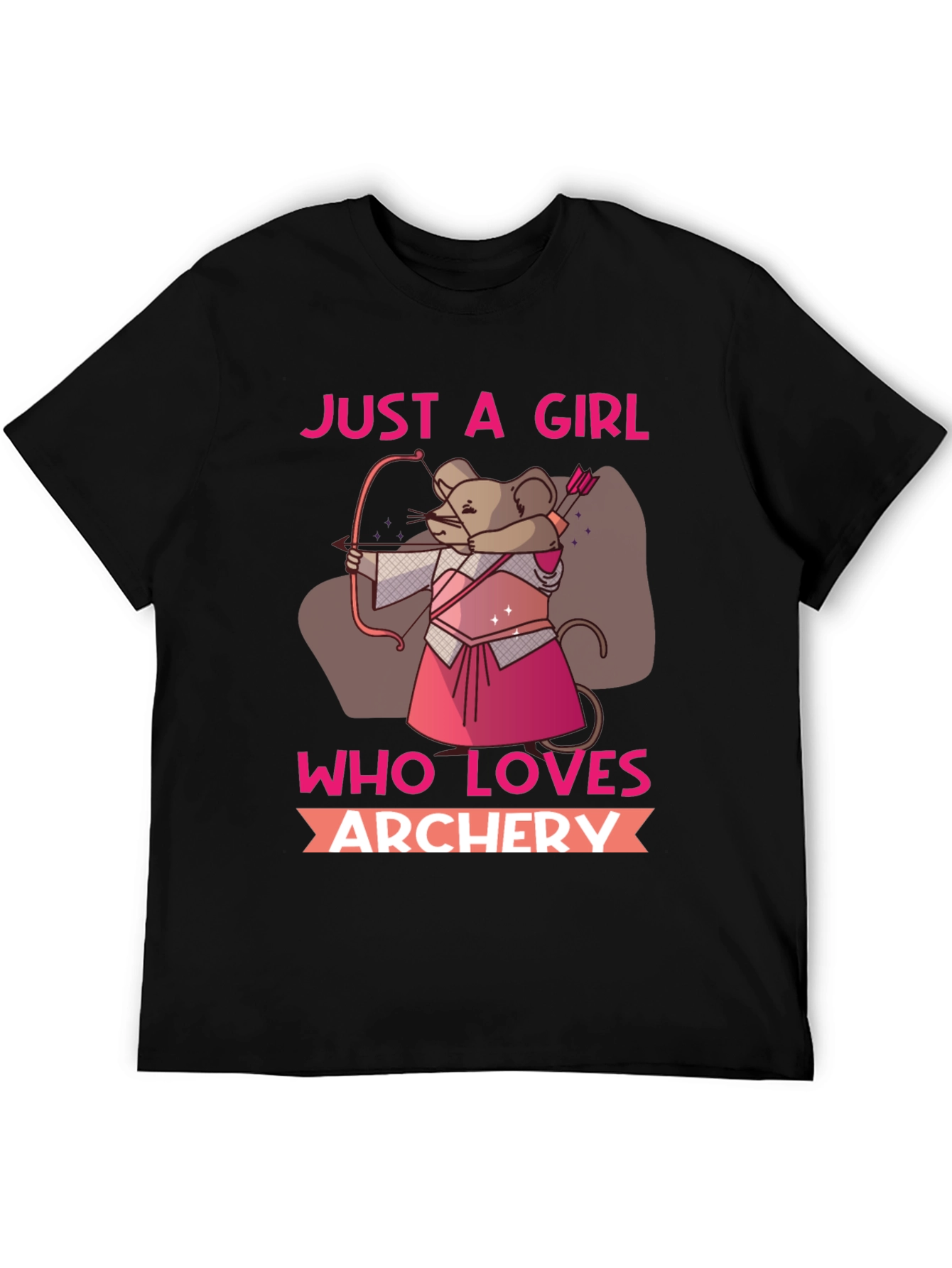 Black Archery Loving Girl T-Shirt view 5
