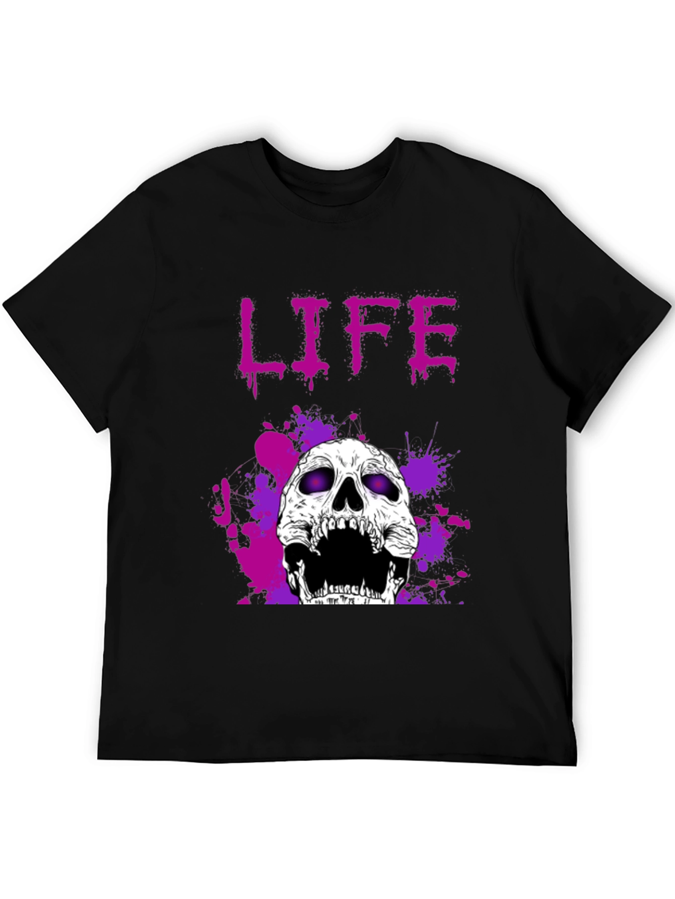 Black Life Skull Graphic Tee - Black view 5
