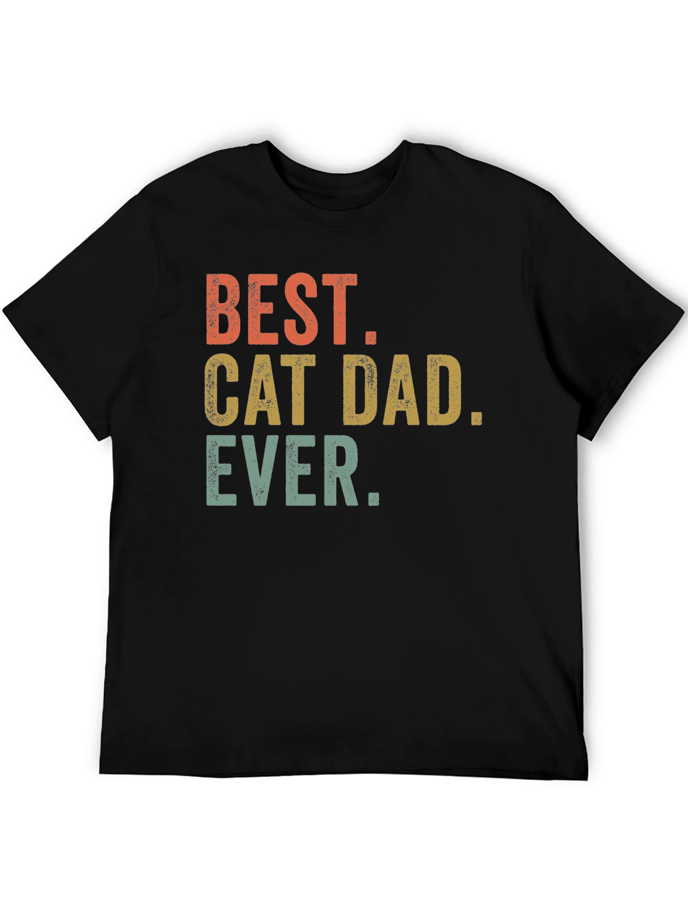 Black Best Cat Dad Ever T-Shirt - Black Graphic Tee view 5