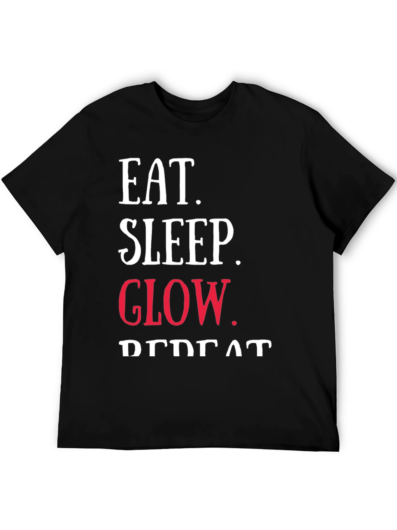 Black Eat Sleep Glow Repeat Graphic Tee view 5