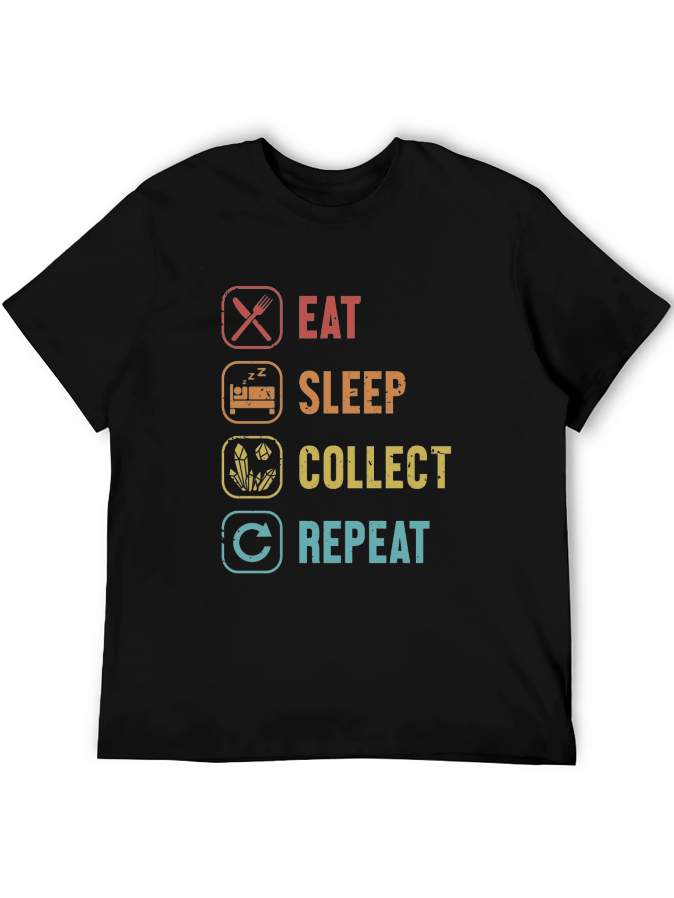 Black Eat Sleep Collect Repeat T-Shirt view 5