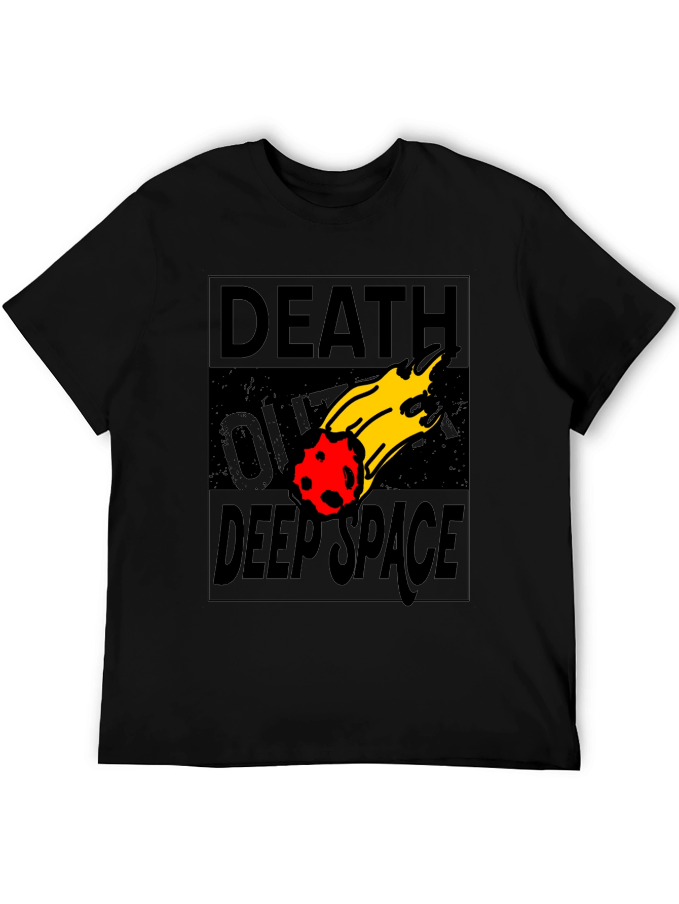 Black Death Over Deep Space Graphic Tee - Black Cotton view 5