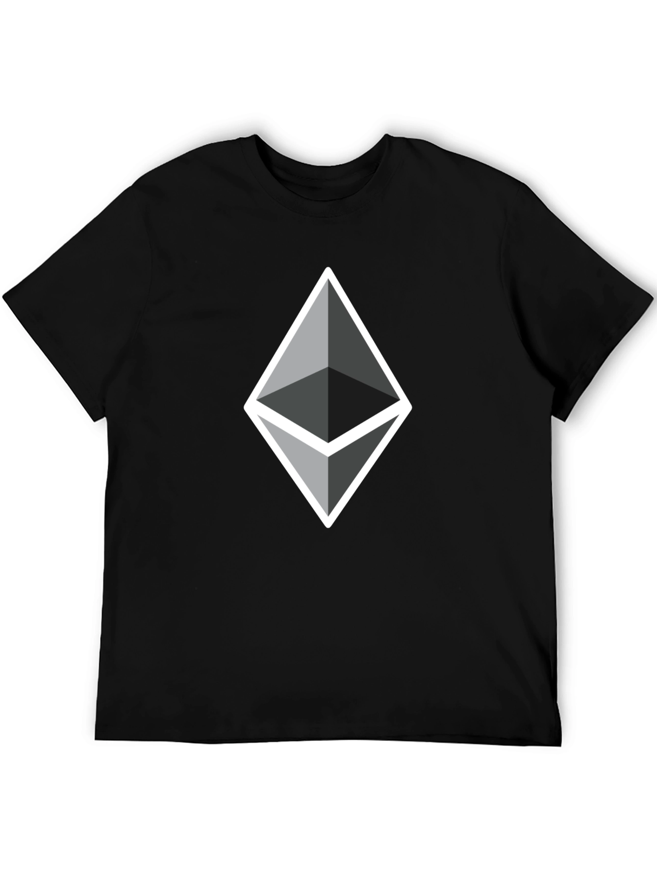 Black Ethereum Crypto Logo Black T-Shirt view 5