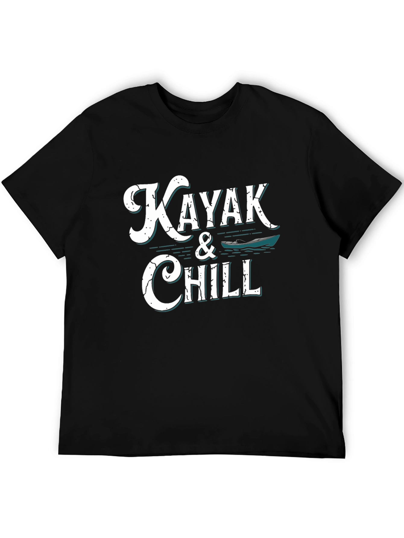 Black Kayaking Chill T-Shirt - Men's Black Tee view 5