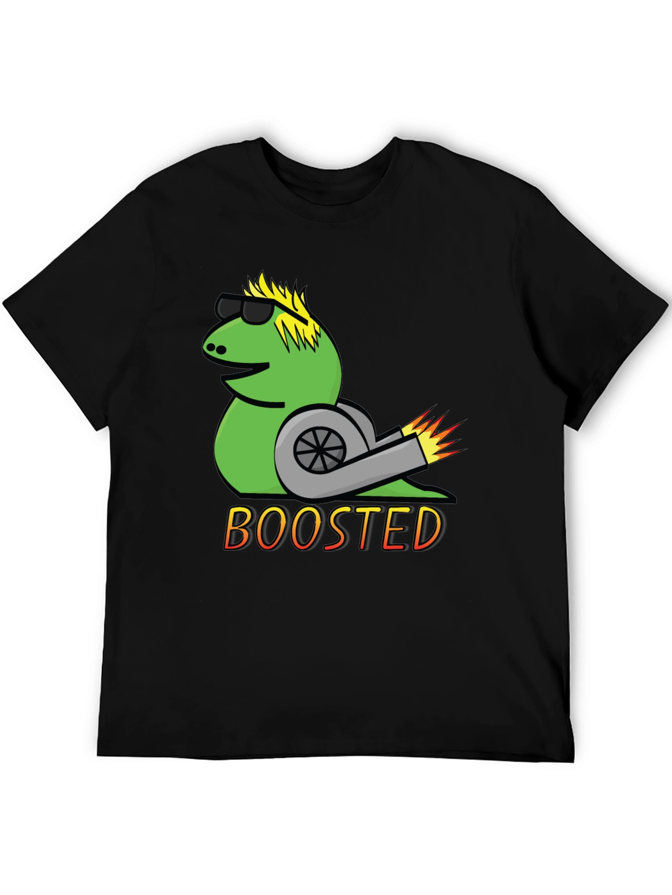 Black Boosted Snail T-Shirt - Cool Car Enthusiast Tee view 5