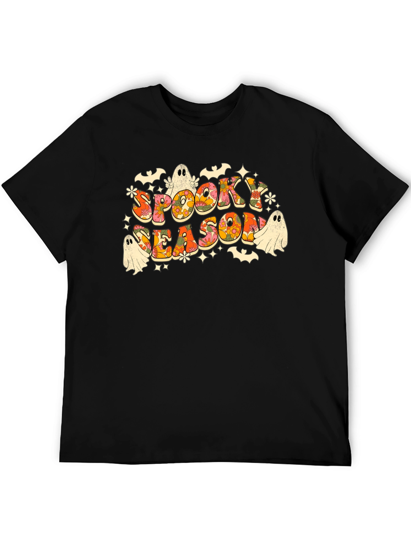Black Spooky Season Retro Halloween Graphic T-Shirt view 5