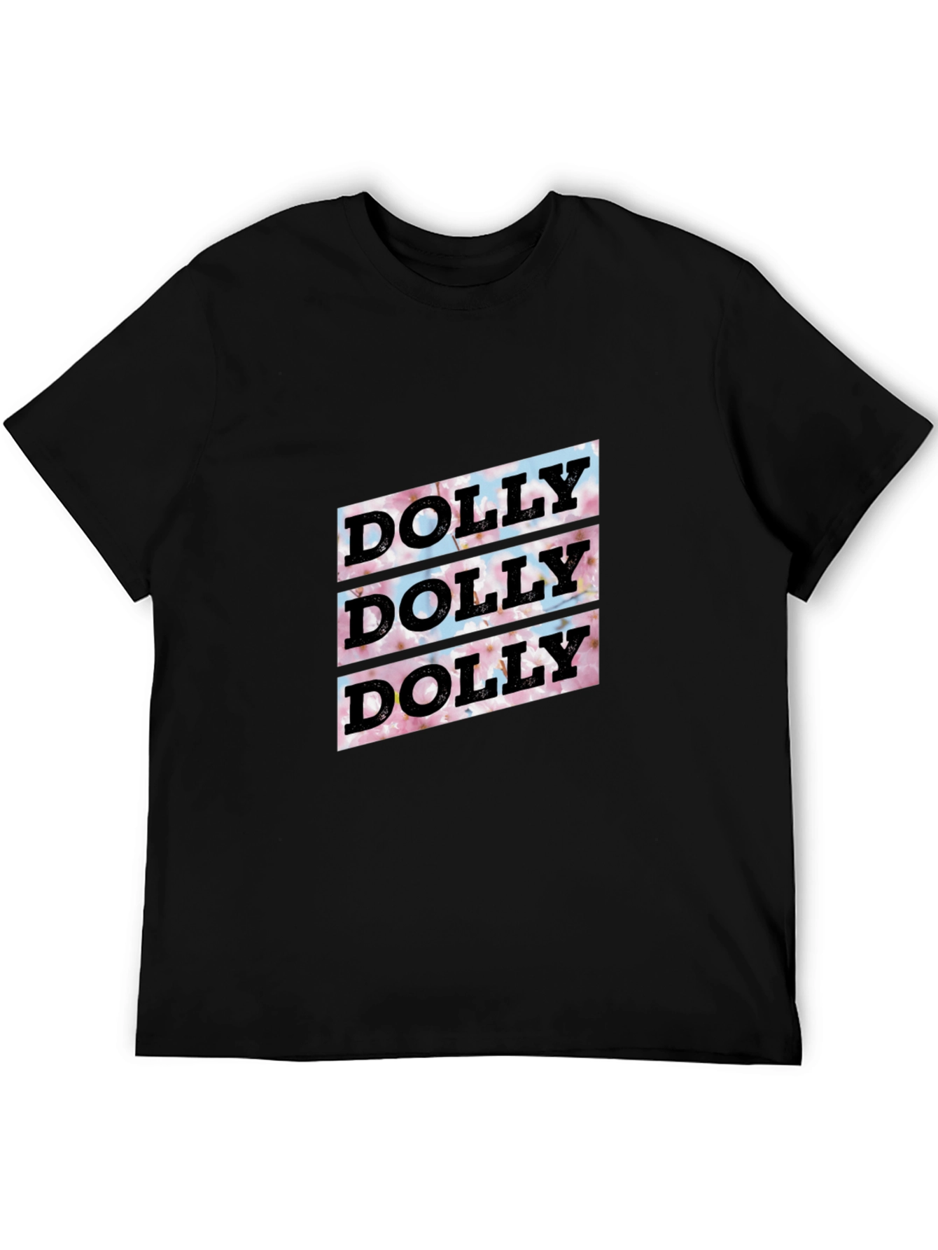 Black Dolly Floral Graphic Tee - Soft Black Cotton T-Shirt view 5
