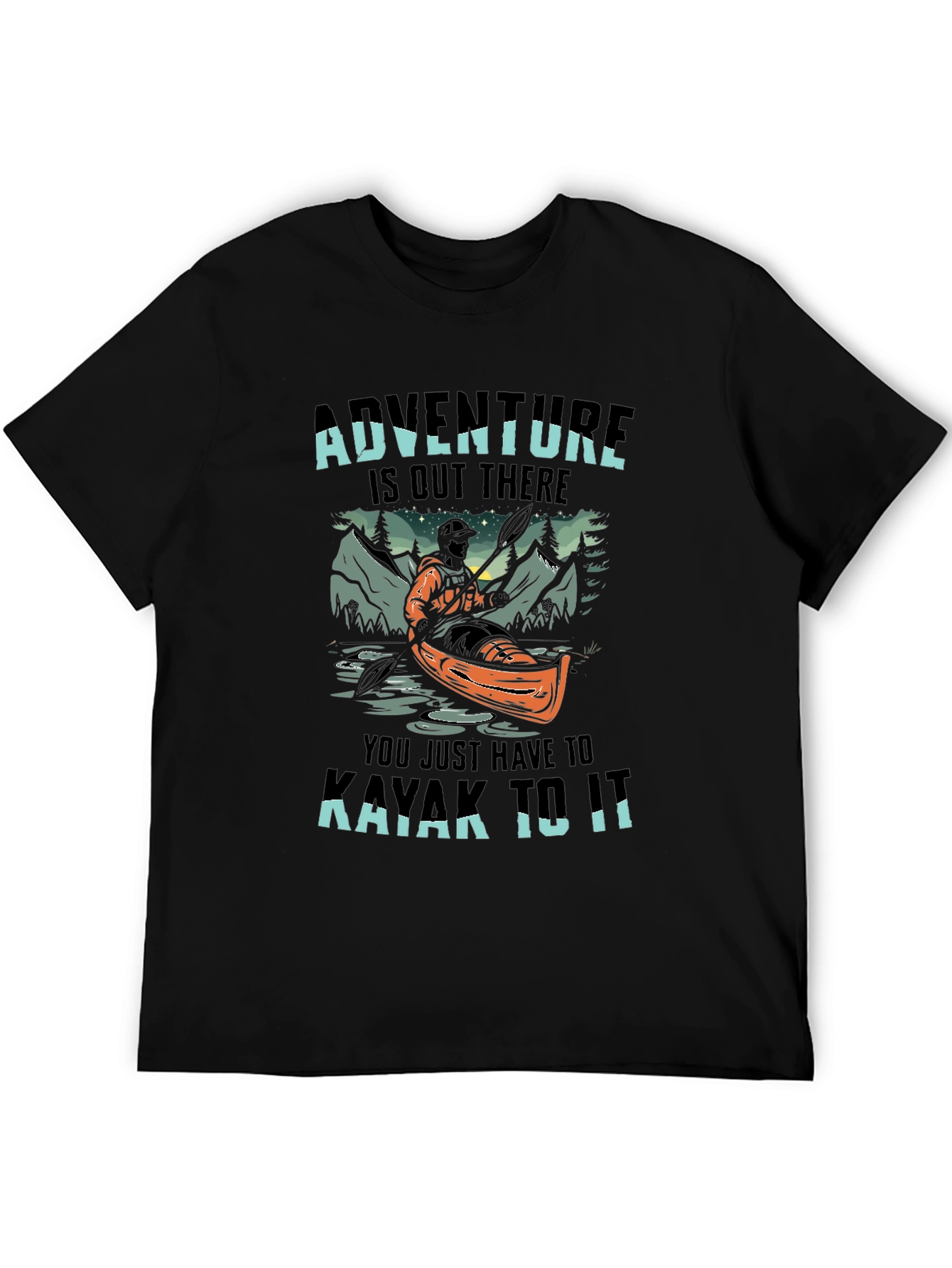 Black Adventure Kayak Graphic Tee - Explore Outdoors view 5