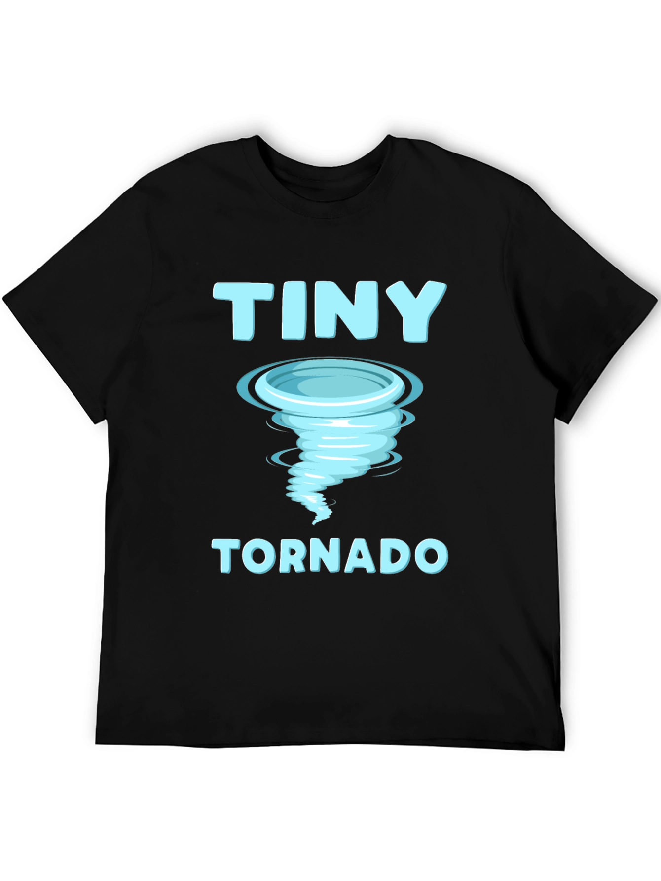 Black Tiny Tornado Graphic T-Shirt, Novelty Weather Tee view 5