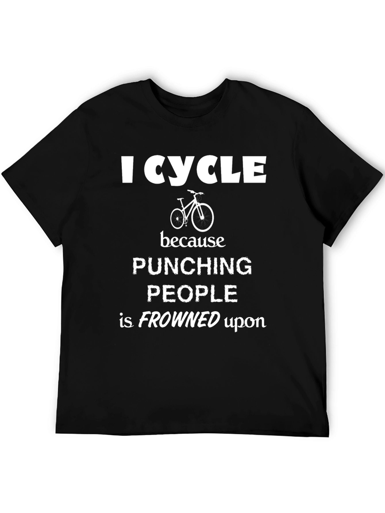 Black I Cycle T-Shirt Funny Biker Tee view 5