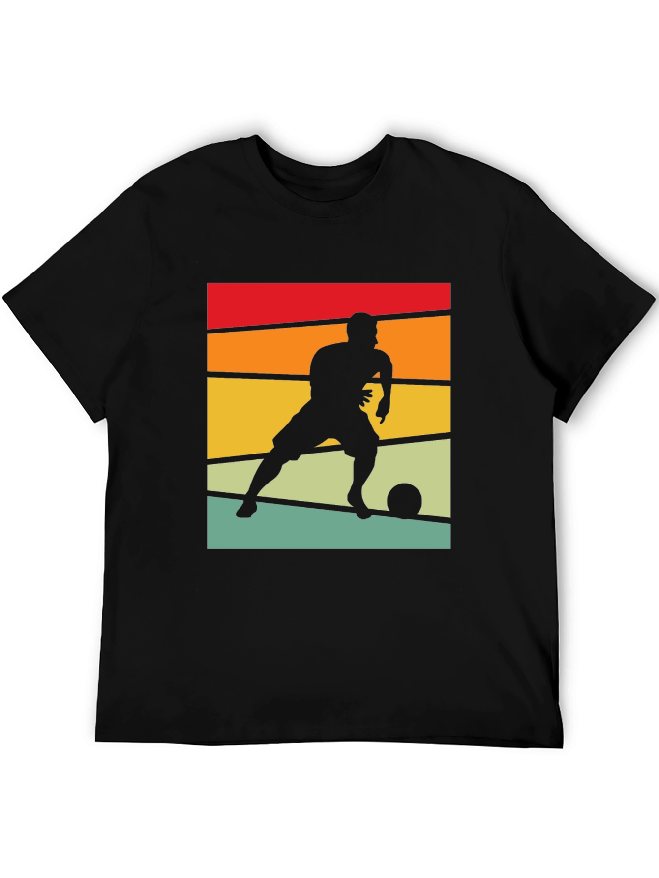 Black Retro Soccer Player Graphic Tee view 5