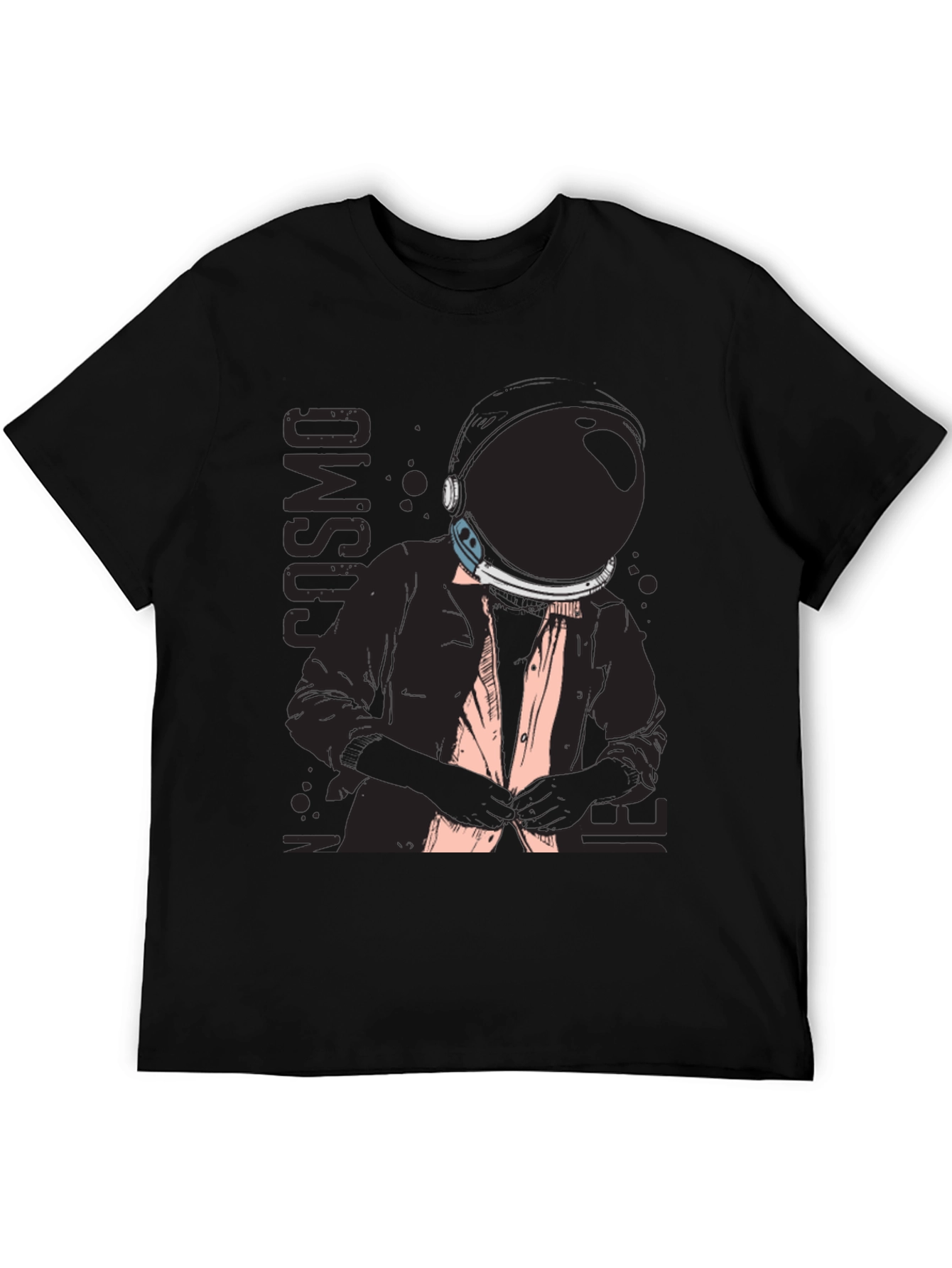Black Cosmo Inner Space Black Graphic T-Shirt view 5