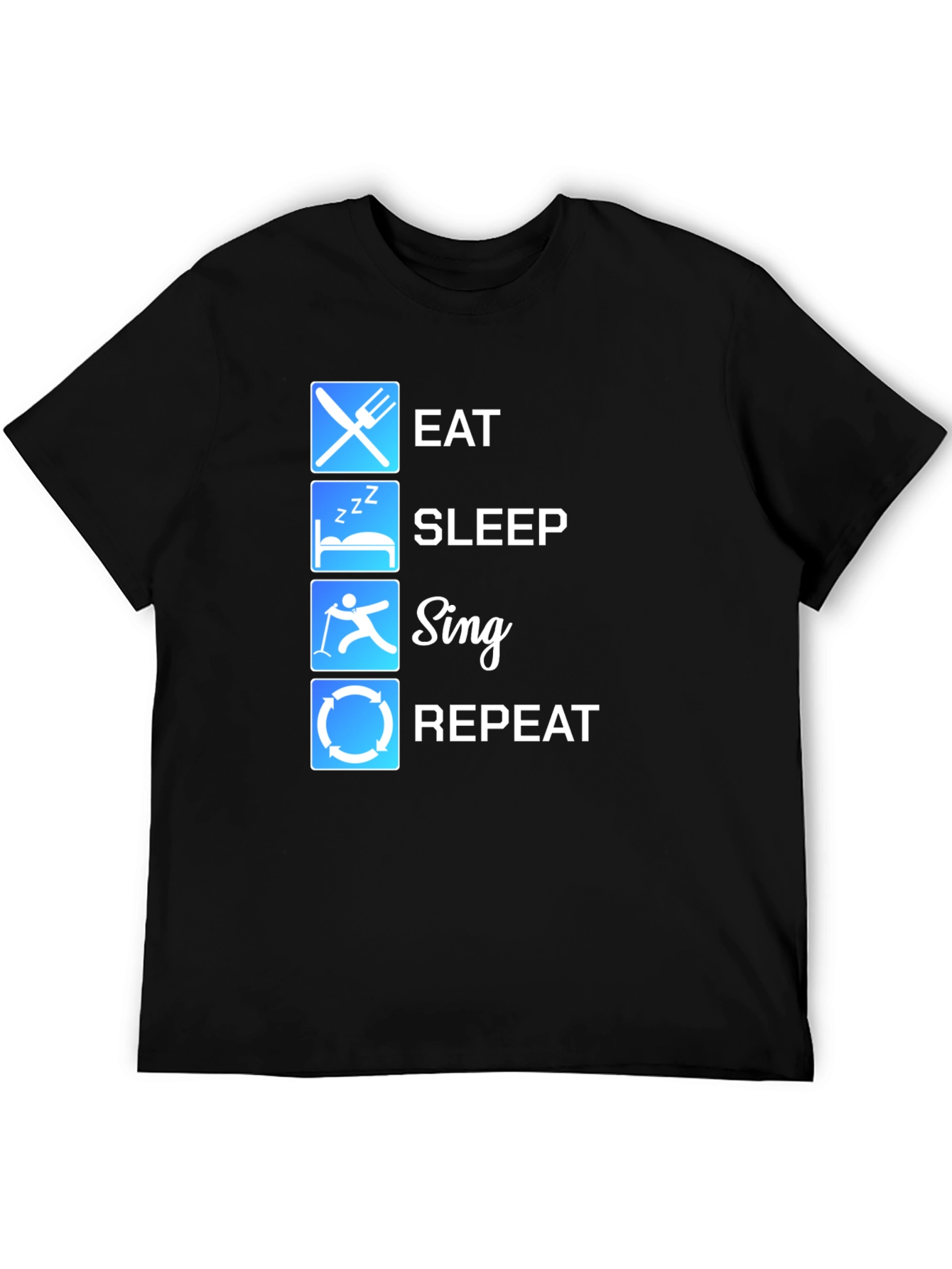 Black Eat Sleep Sing Repeat Graphic T-Shirt view 5