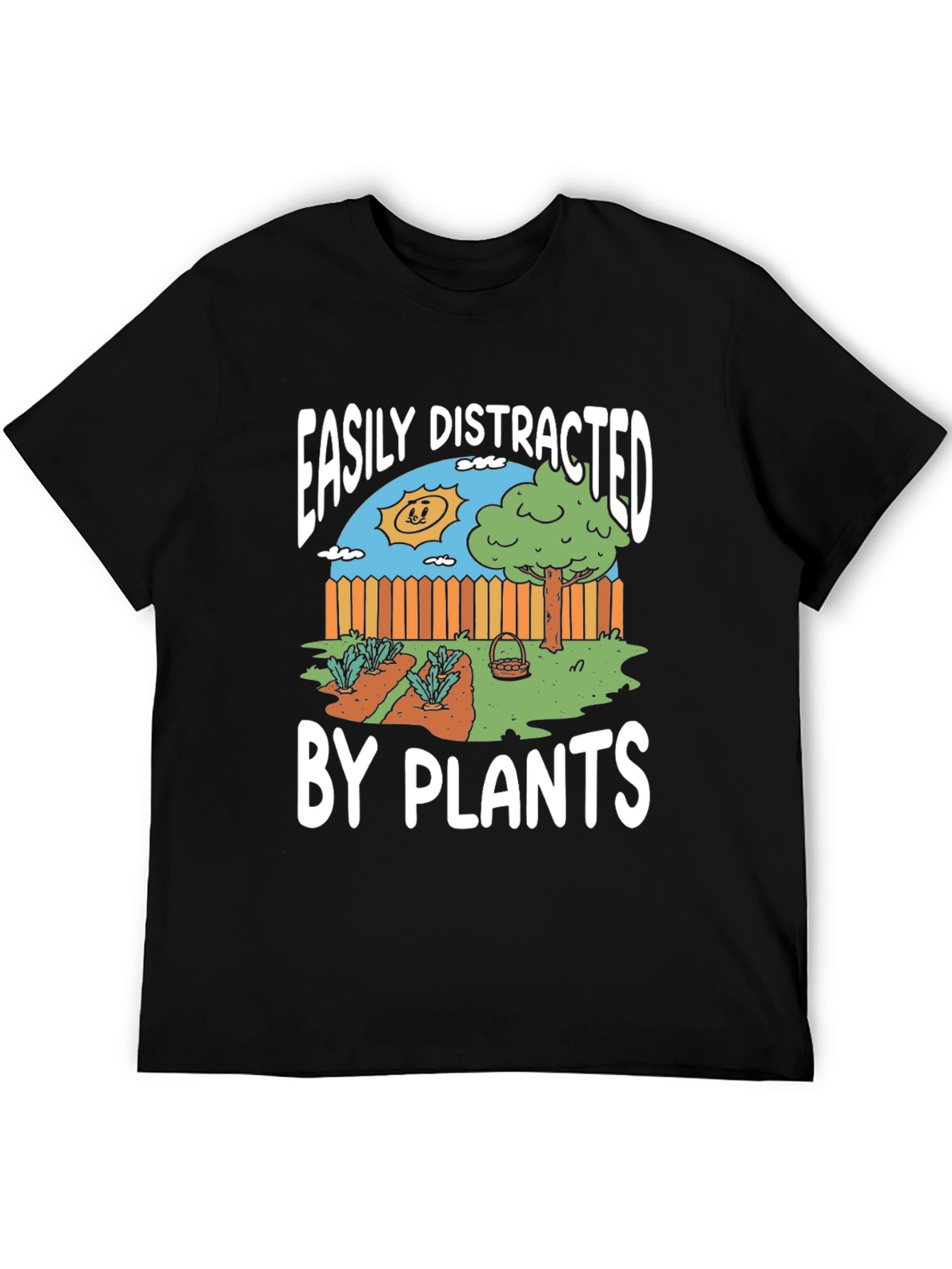 Black Easily Distracted by Plants Graphic Tee view 5