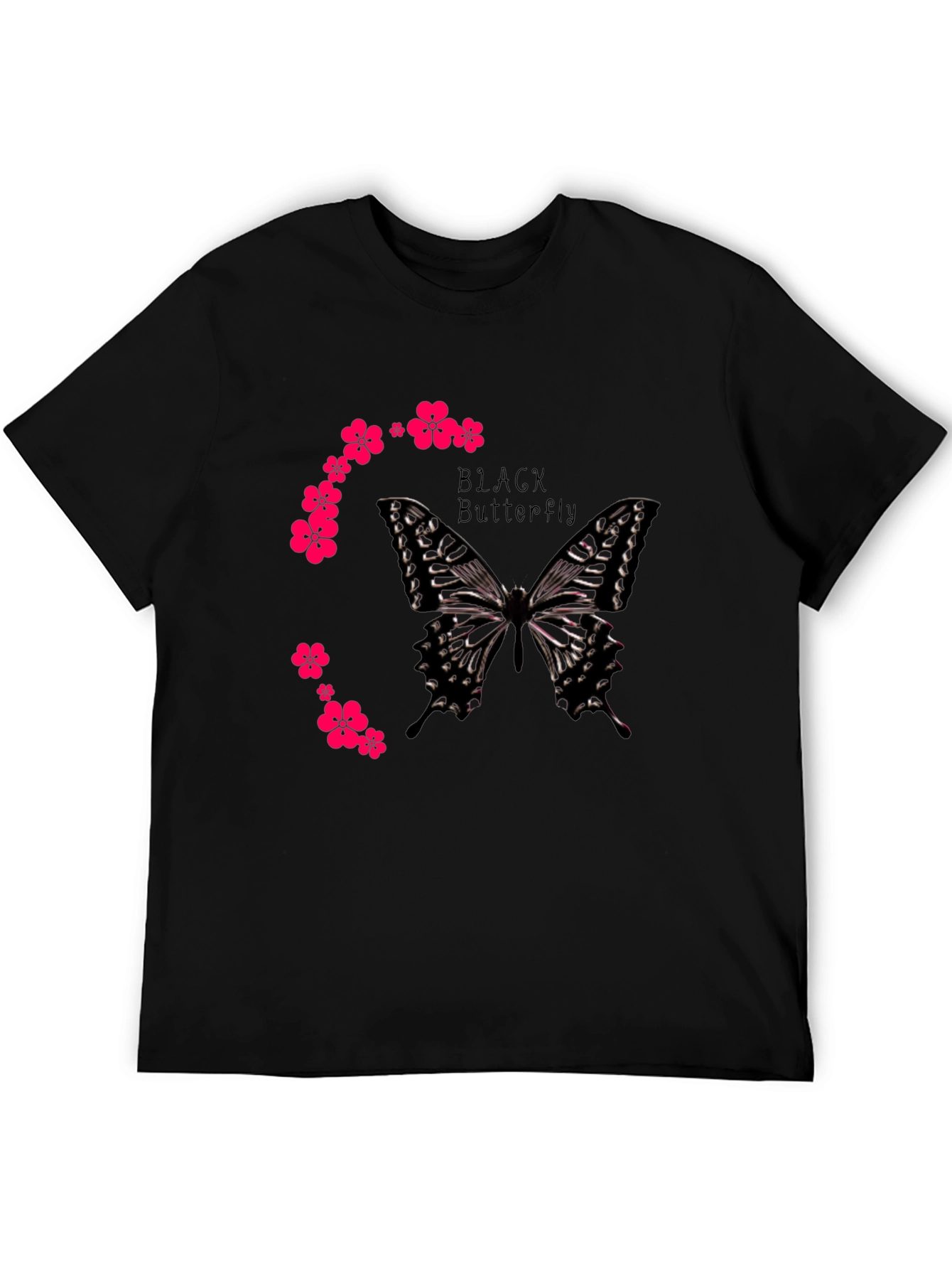 Black Black Butterfly Graphic Tee view 5