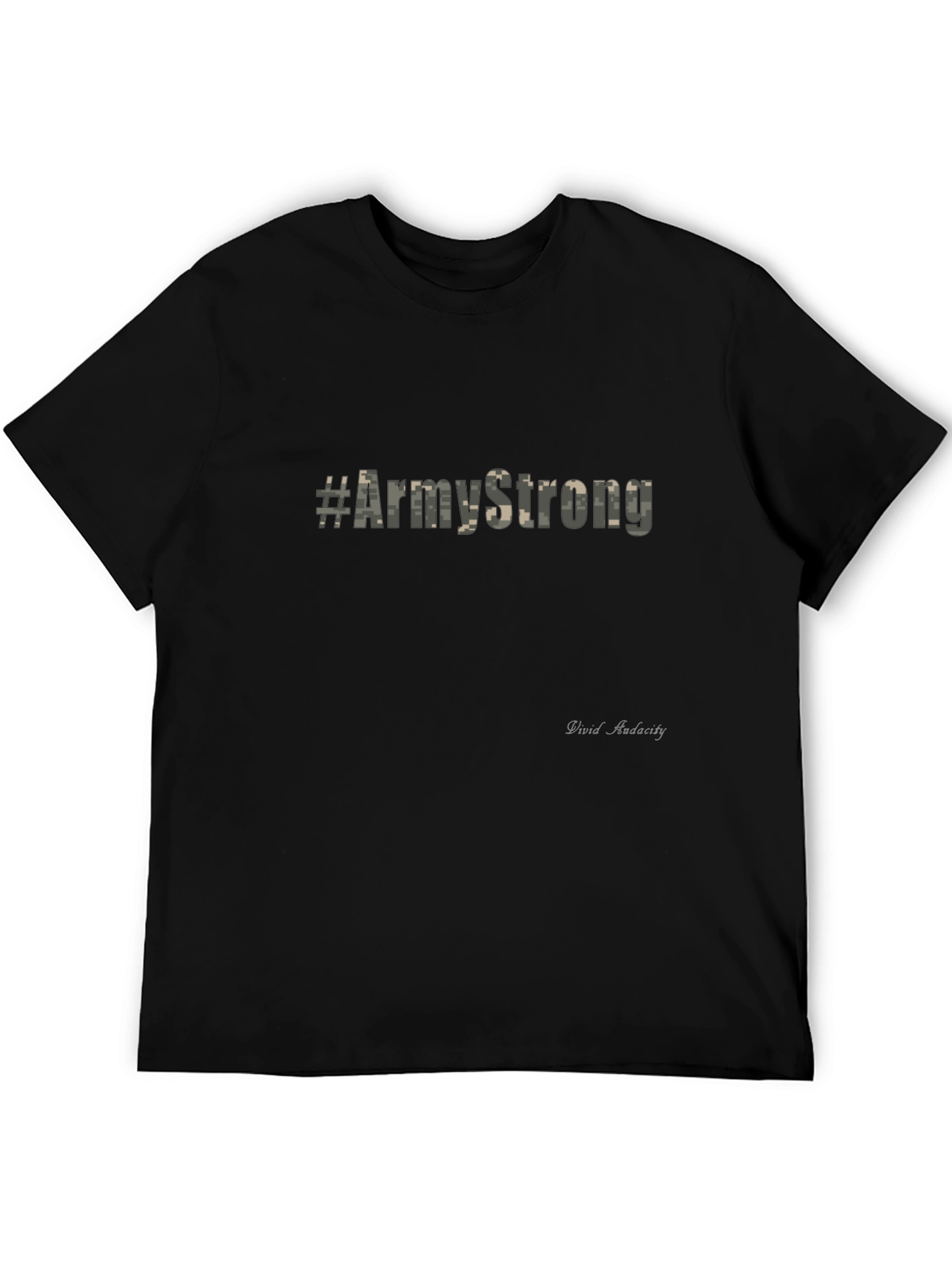 Black Army Strong Graphic Print T-Shirt view 5