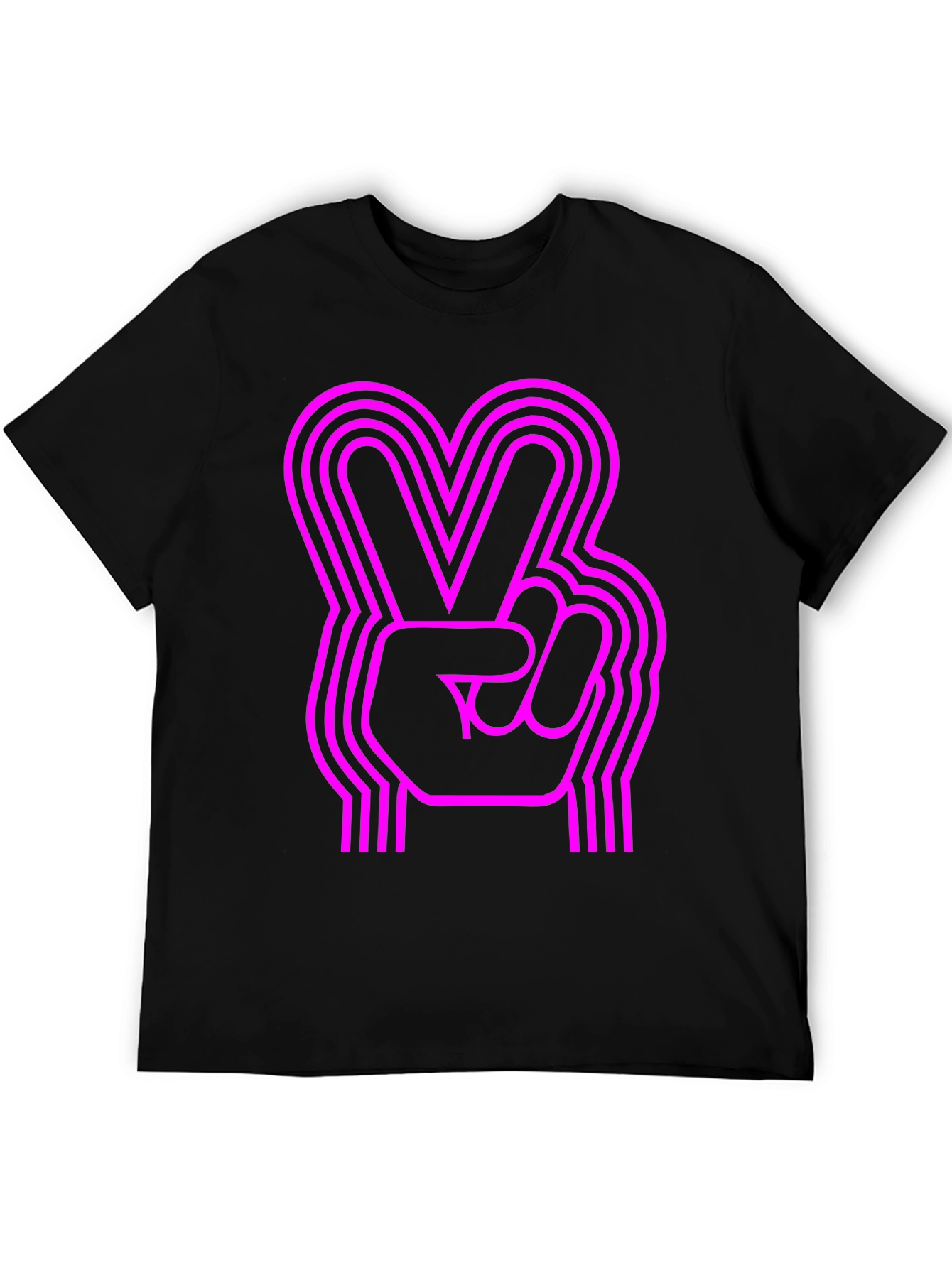 Black Retro Peace Sign Graphic Tee view 5