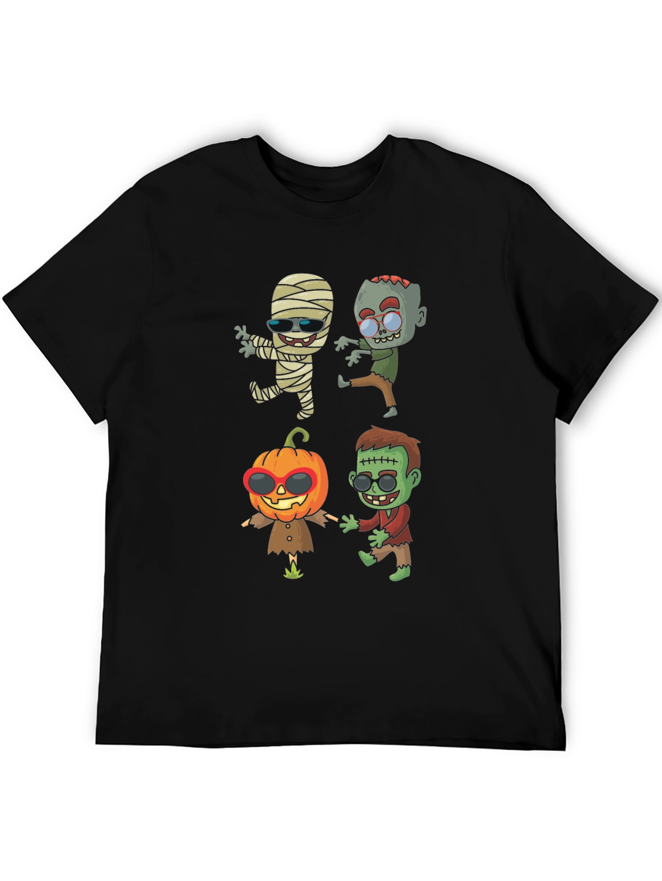 Black Halloween Cartoon T-Shirt view 5