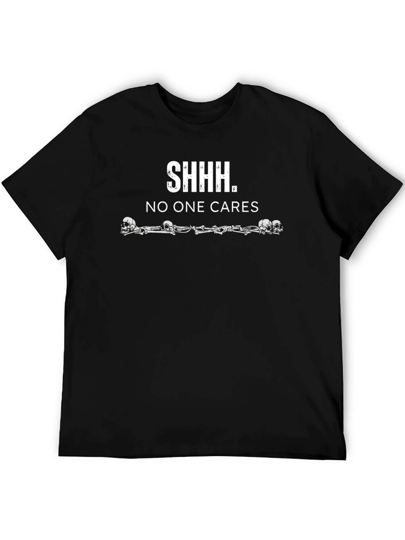 Black Shhh No One Cares Graphic T-Shirt - Black view 5