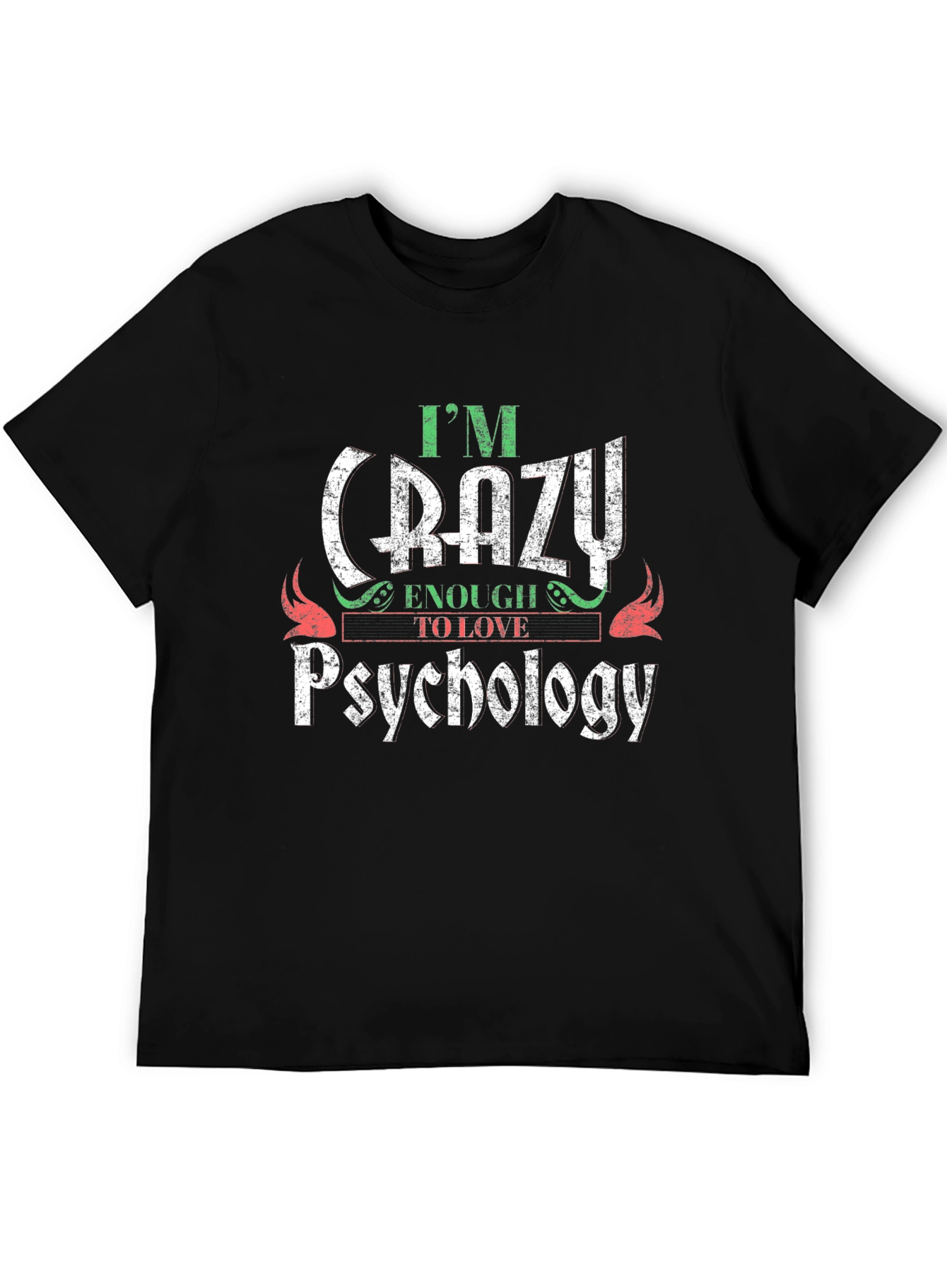 Black Crazy Enough to Love Psychology Graphic Tee view 5
