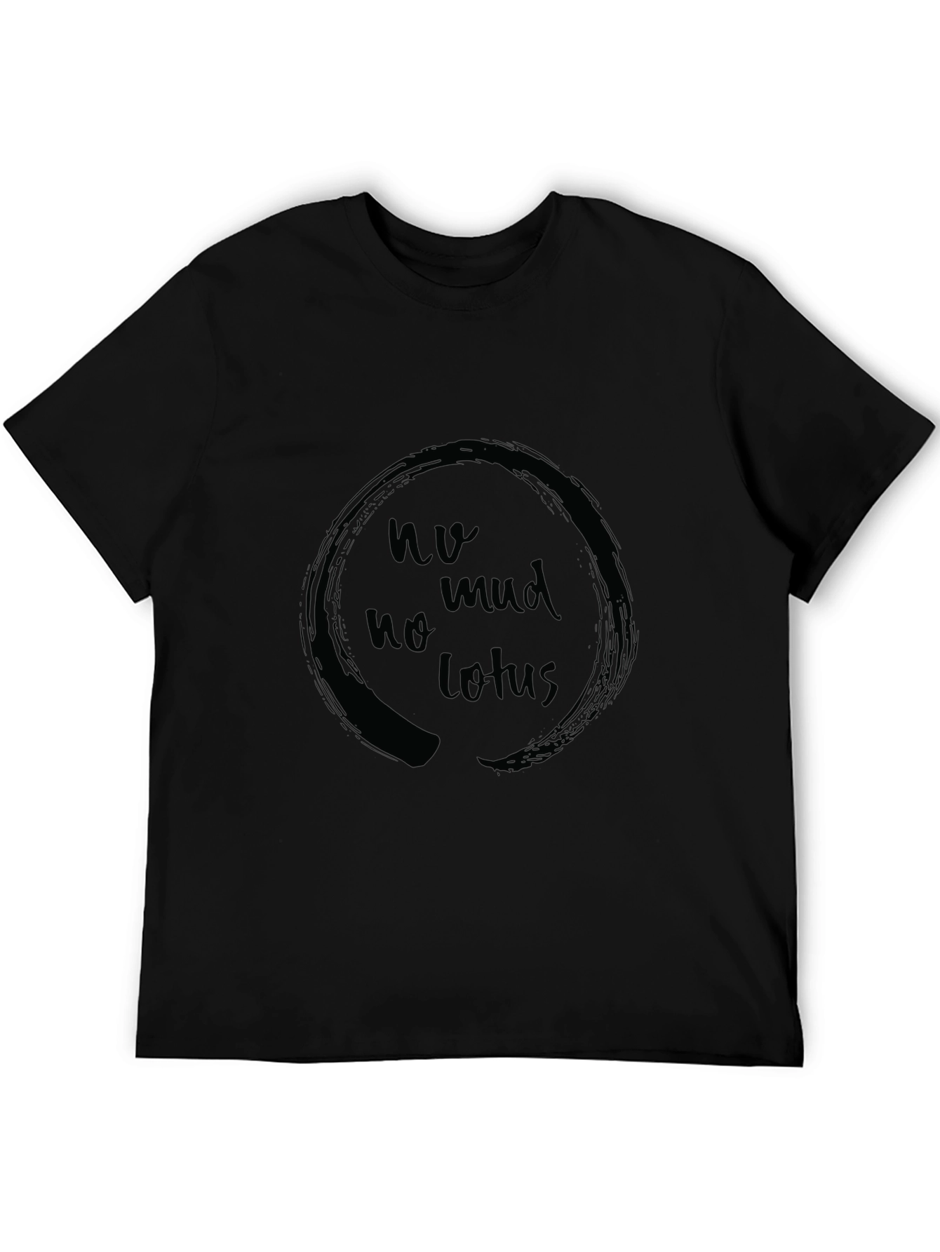 Black No Mud No Lotus Graphic Tee - Zen Circle Shirt view 5