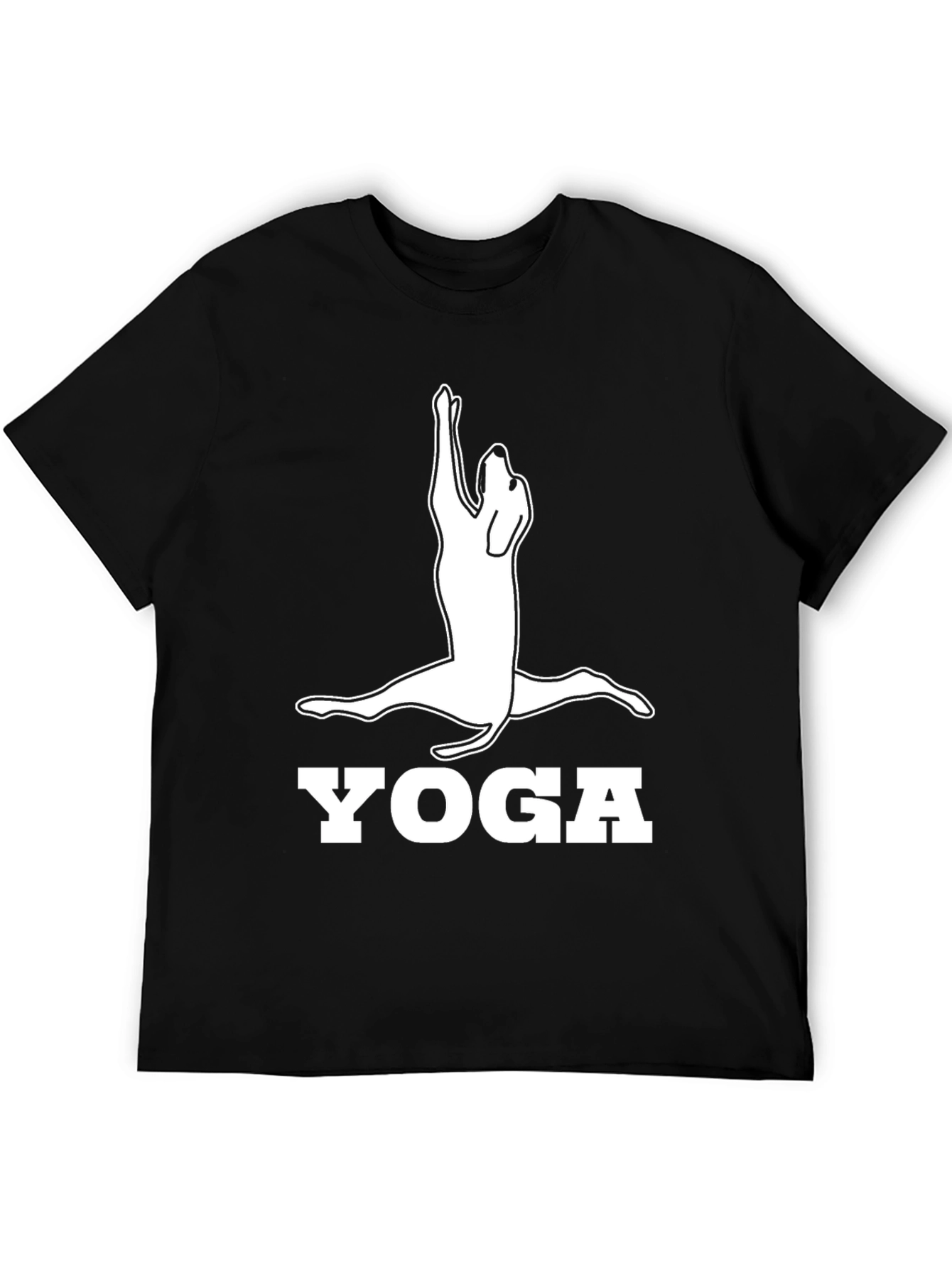 Black Yoga Dog Graphic Tee - Black Cotton Shirt view 5