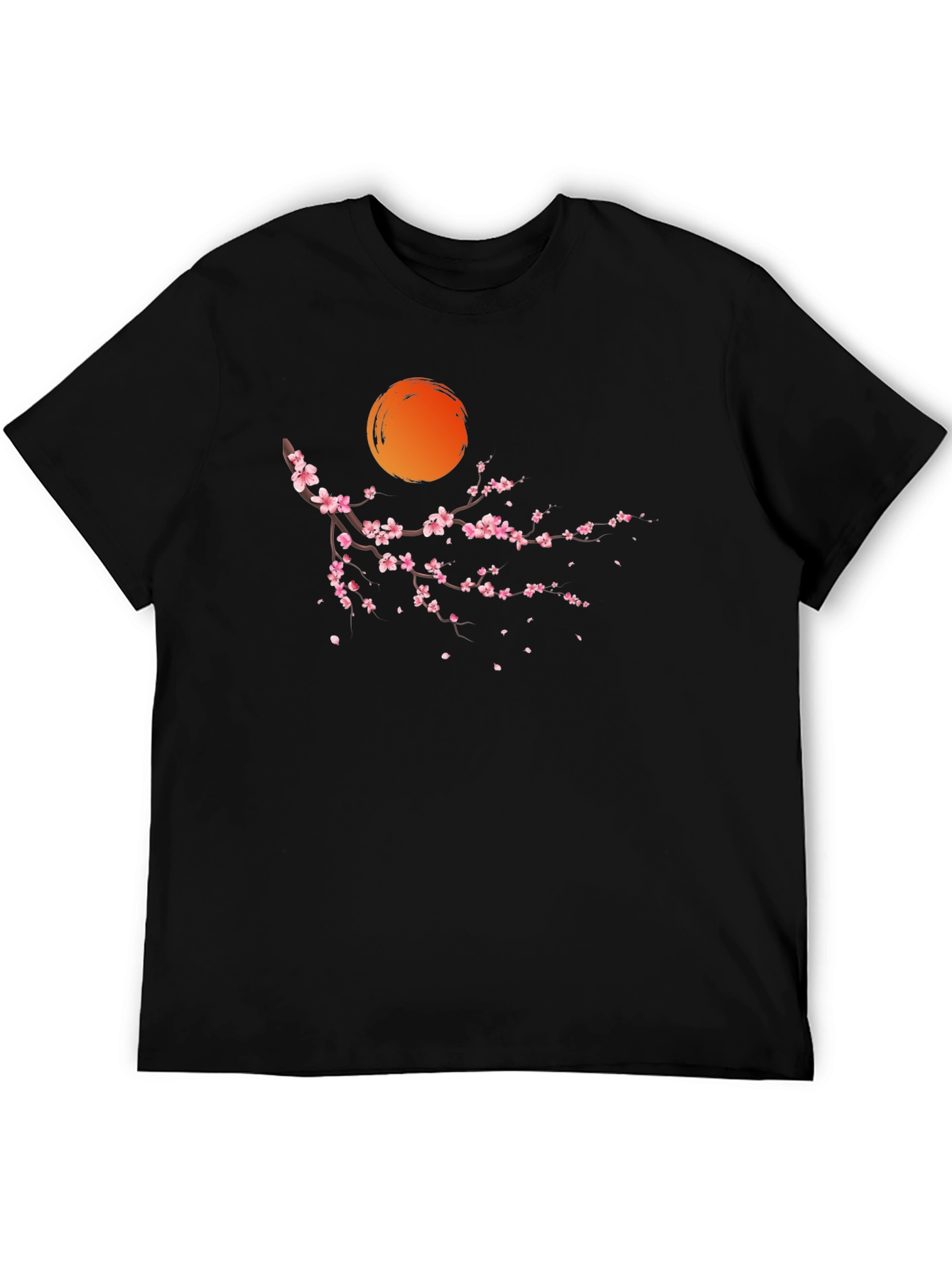 Black Cherry Blossom Graphic Tee - Men's Black T-Shirt view 5