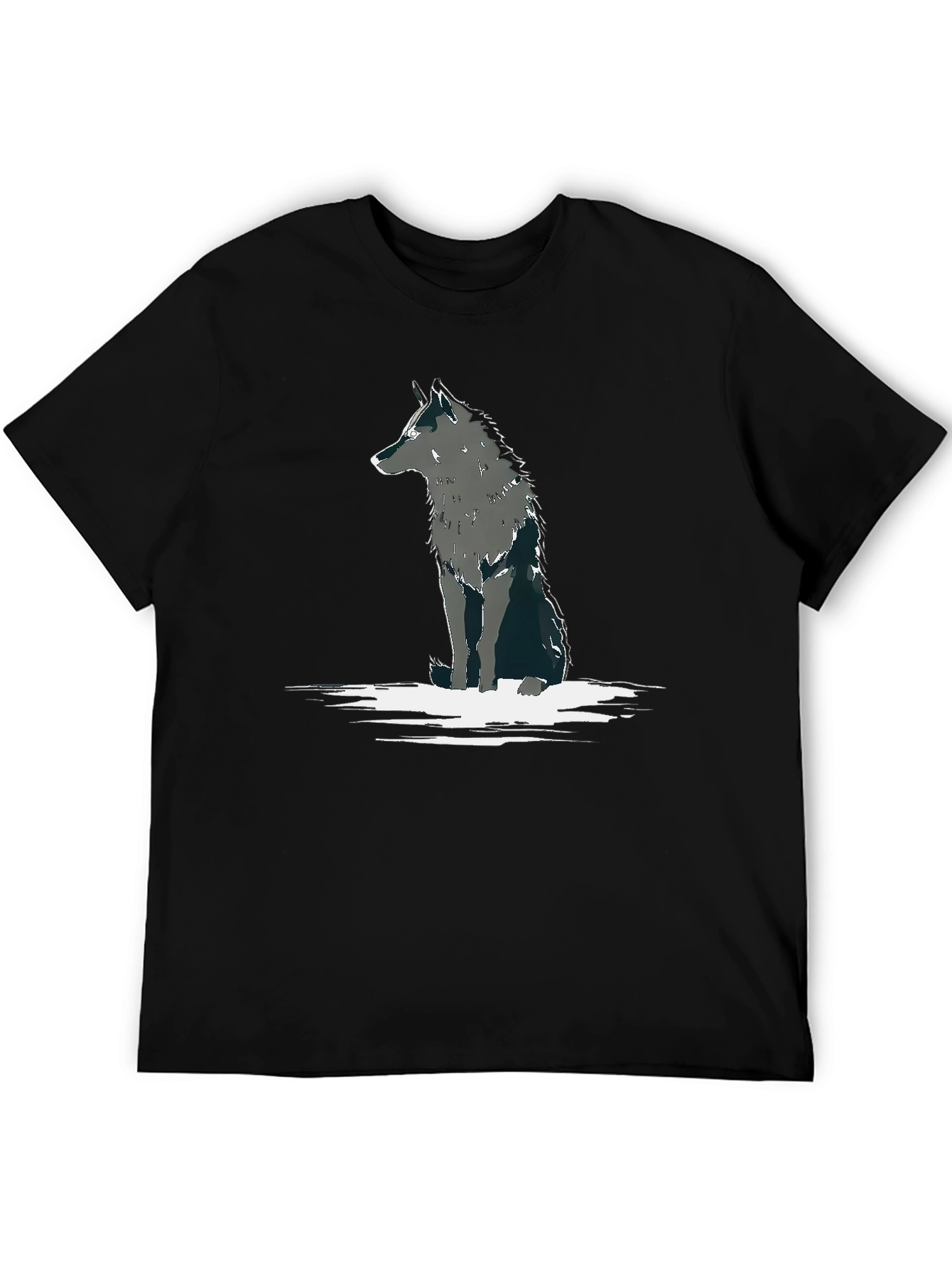 Black Wolf Graphic Tee - Black Cotton Blend view 5