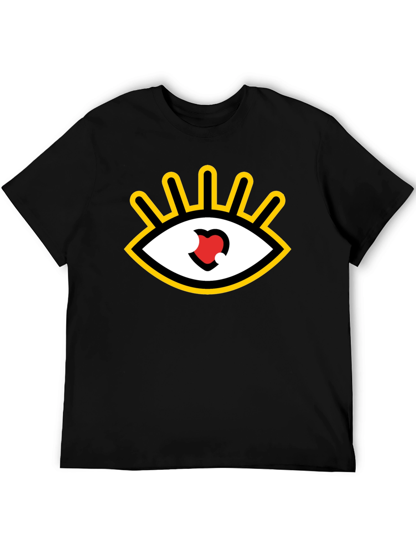 Black Eye Heart Graphic Tee - Black Casual Shirt view 5