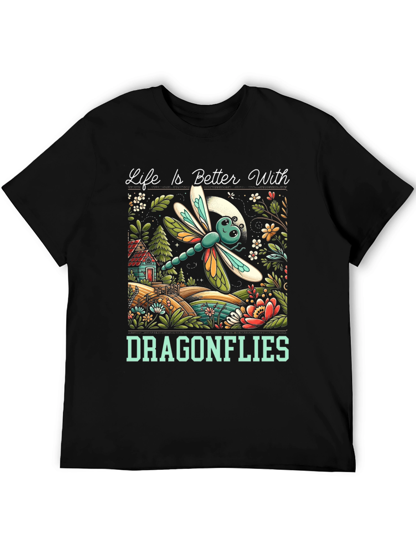 Black Life is Better With Dragonflies T-Shirt view 5