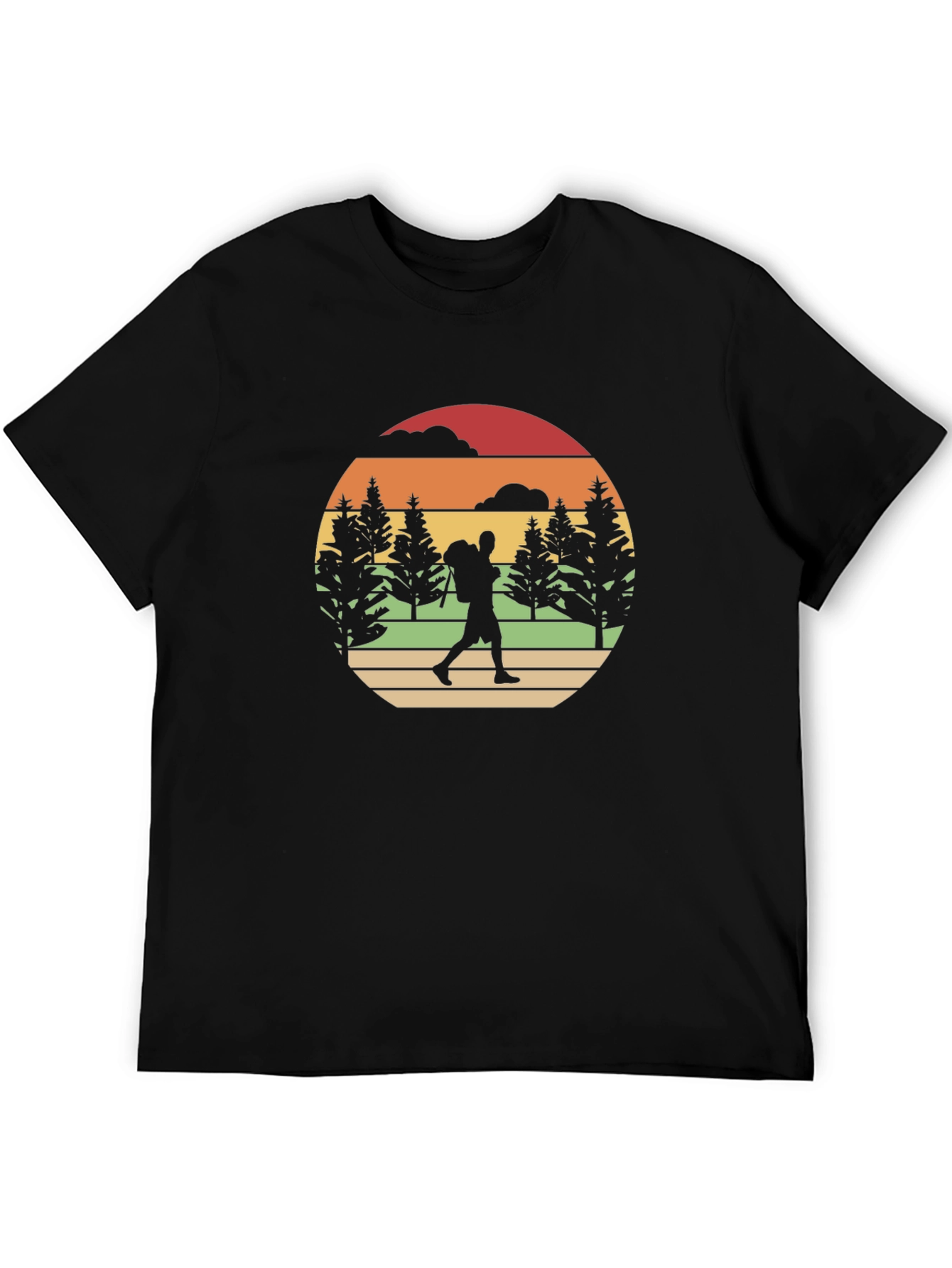 Black Retro Hiker Graphic T-Shirt view 5