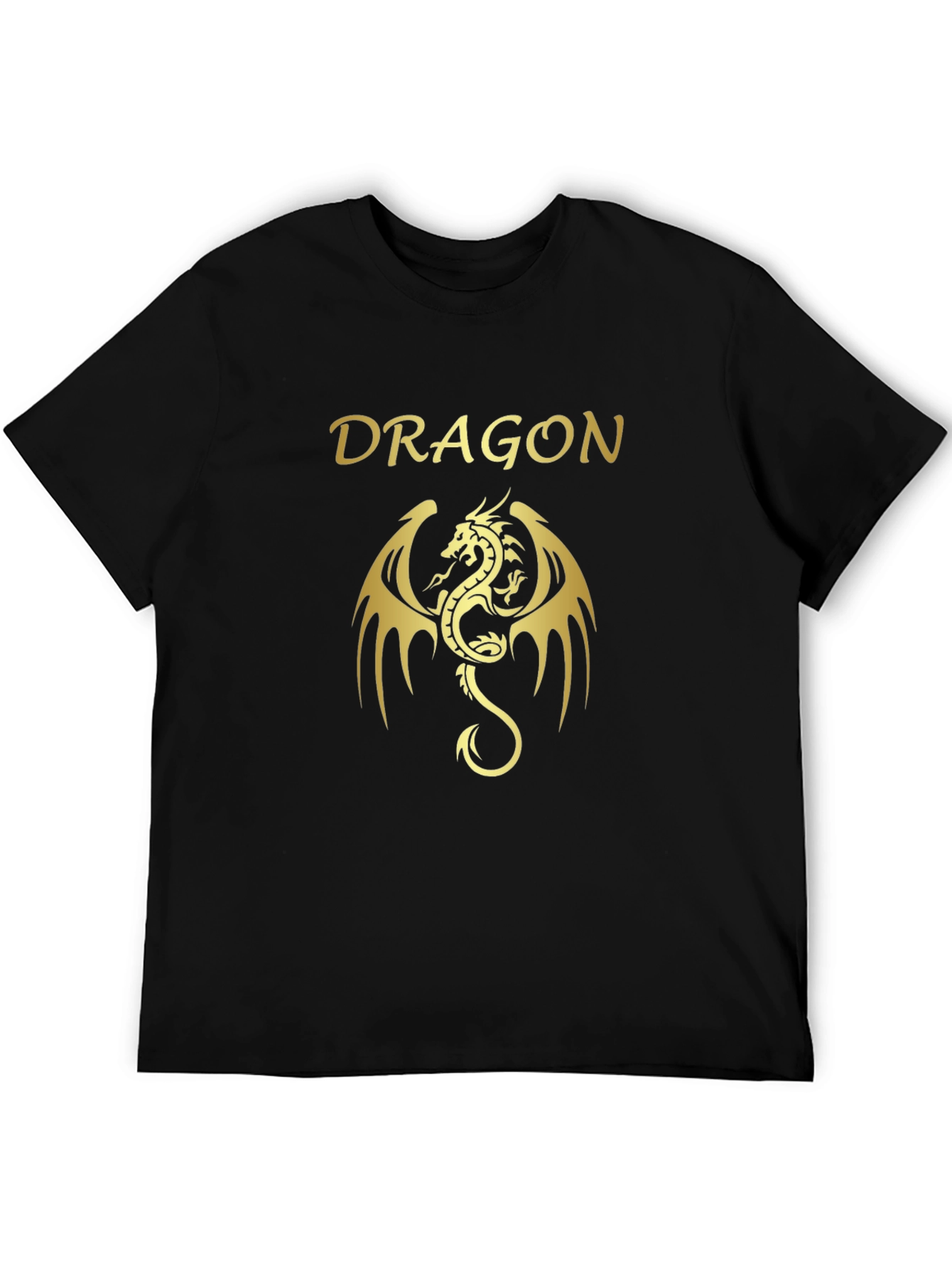 Black Dragon Graphic T-Shirt - Gold on Black view 5