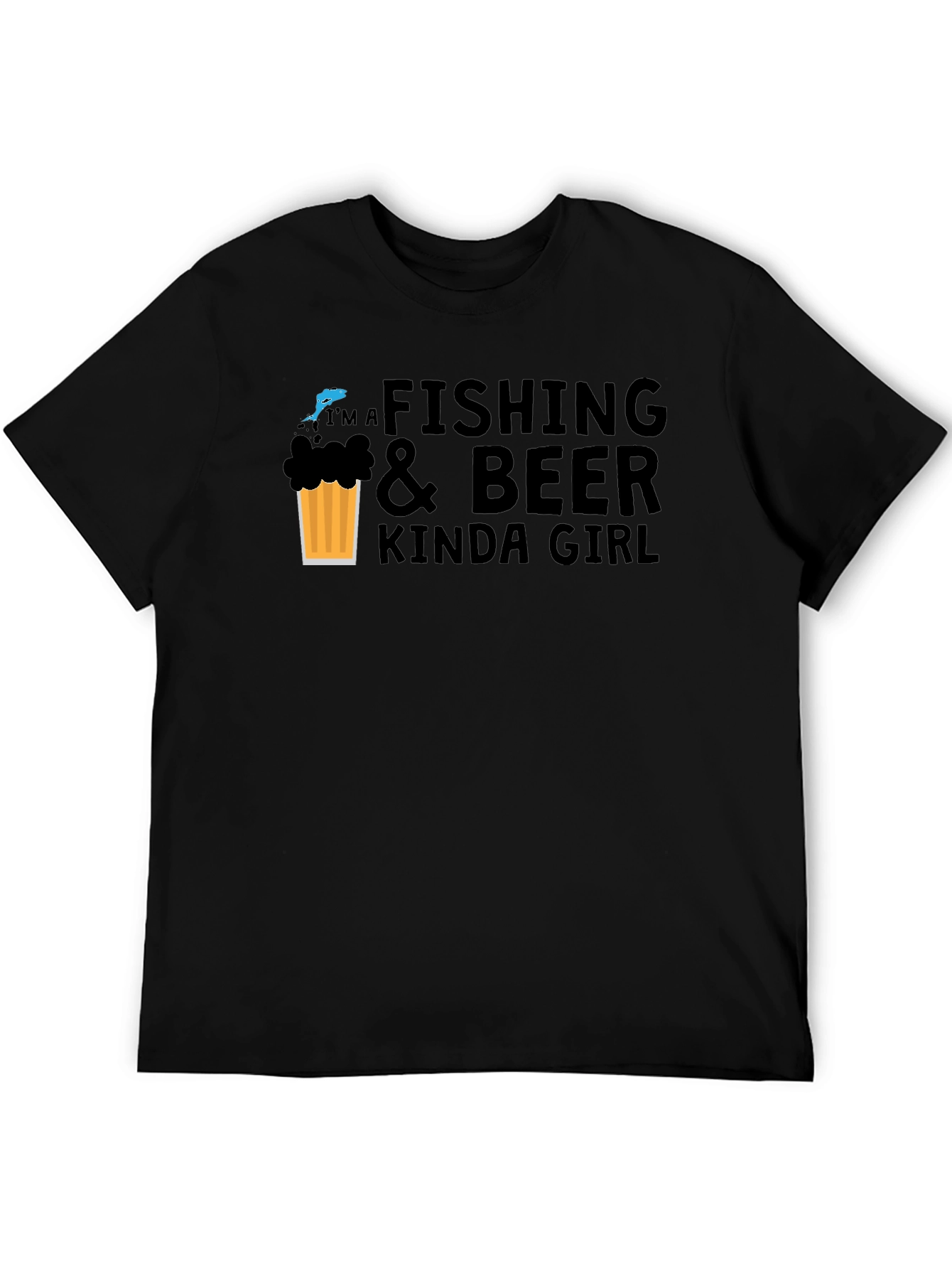 Black Fishing & Beer Kinda Girl Graphic Tee - Unisex view 5