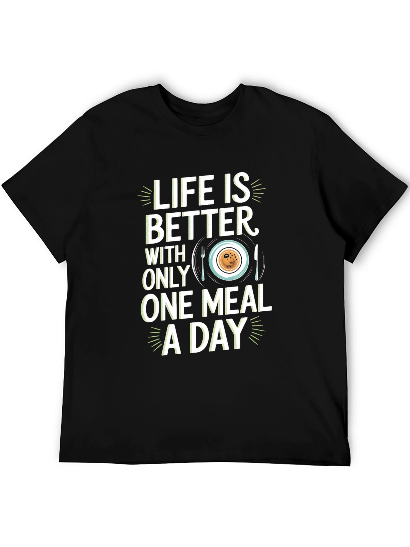 Black Life Is Better One Meal A Day Graphic Tee view 5
