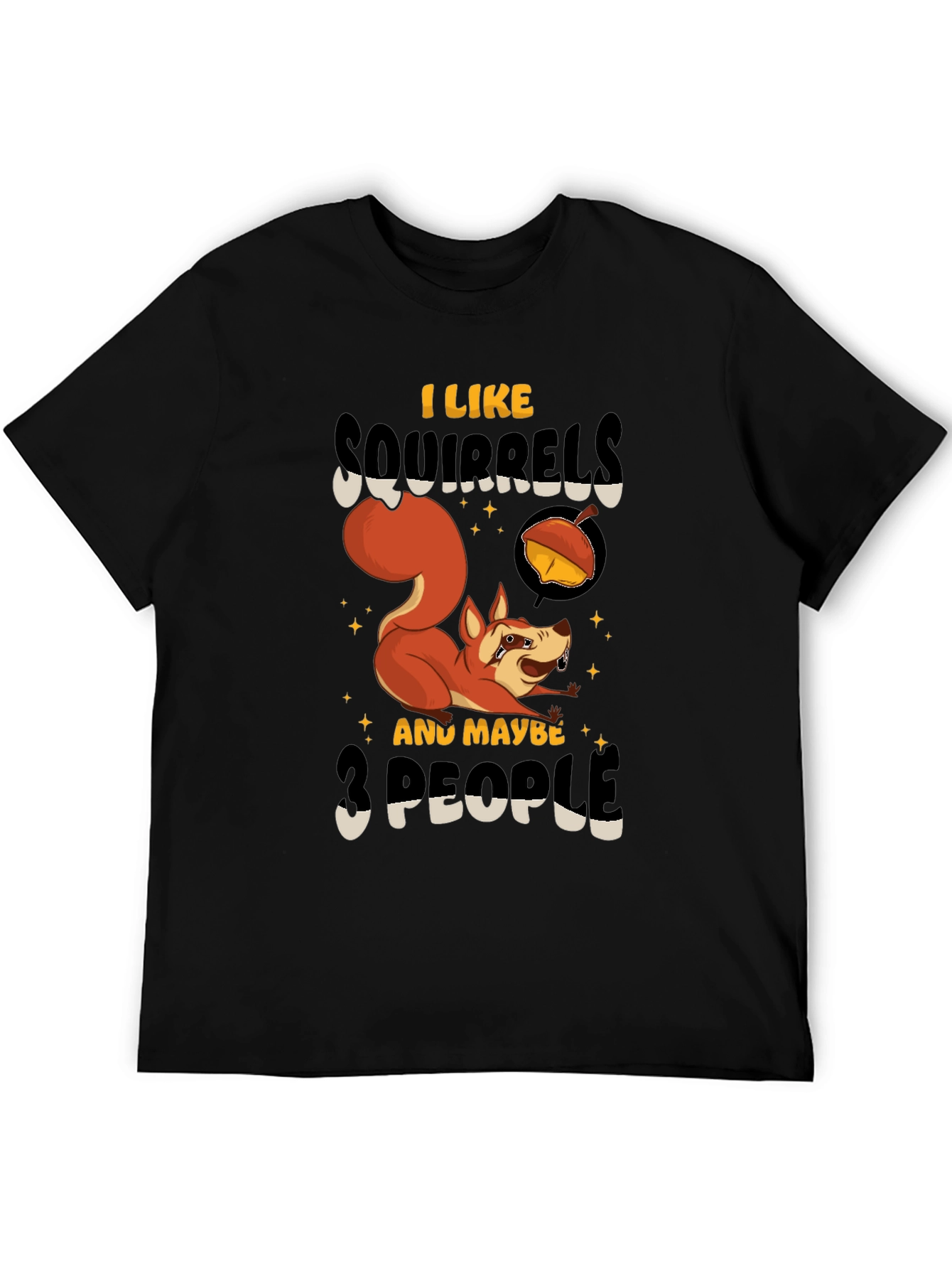 Black Squirrel Lover Graphic T-Shirt view 5