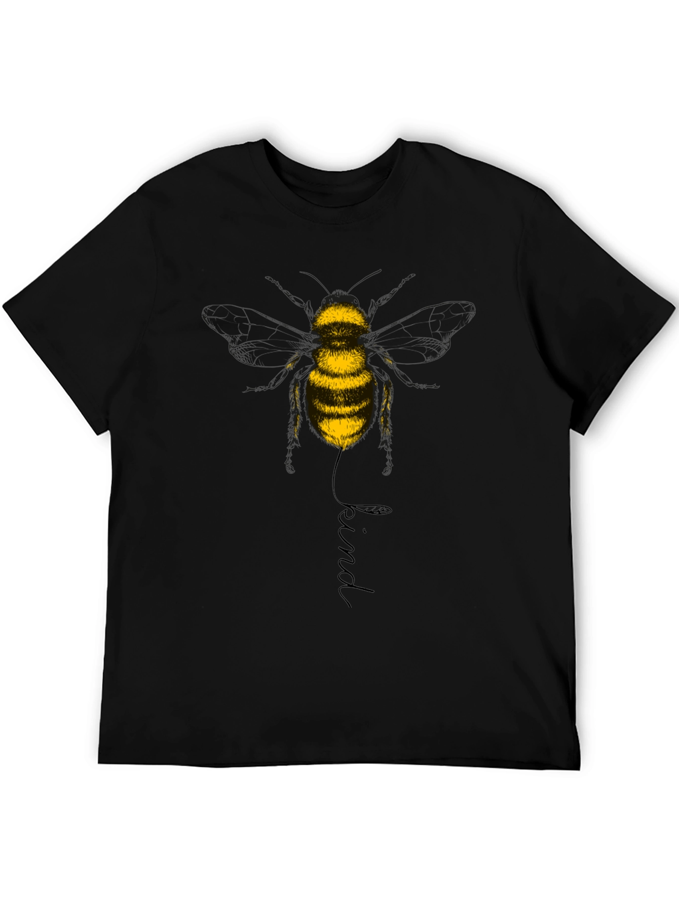 Black Bee Kind T-Shirt - Stylish Black Tee view 5