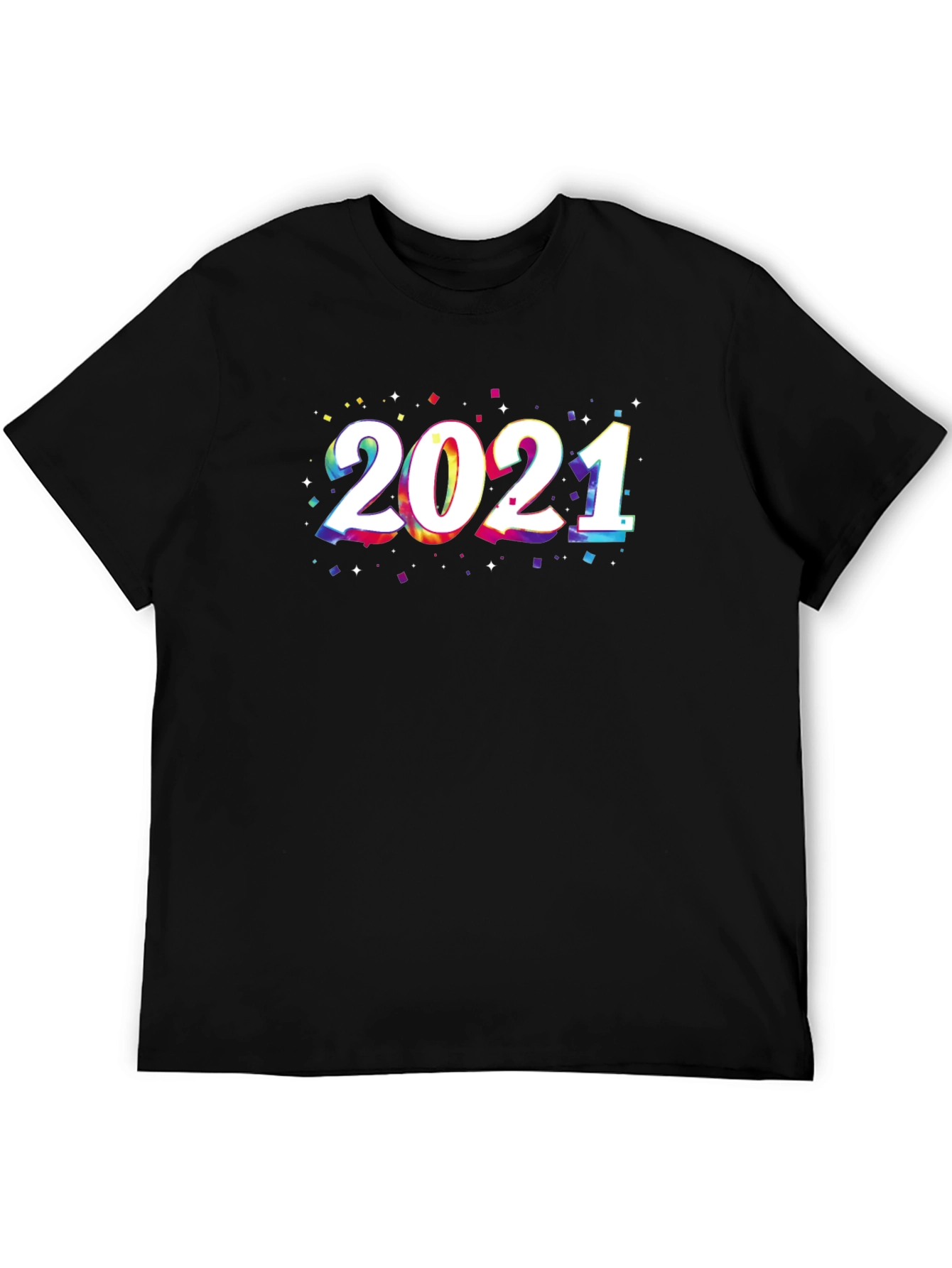 Black 2021 Colorful Graphic Print T-Shirt view 5