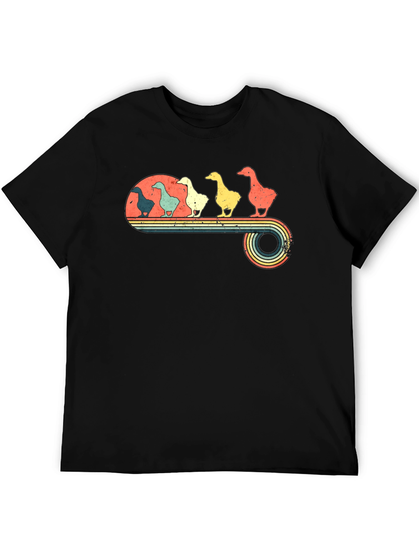 Black Retro Duck T-Shirt - Vintage Style Bird Lover Tee view 5
