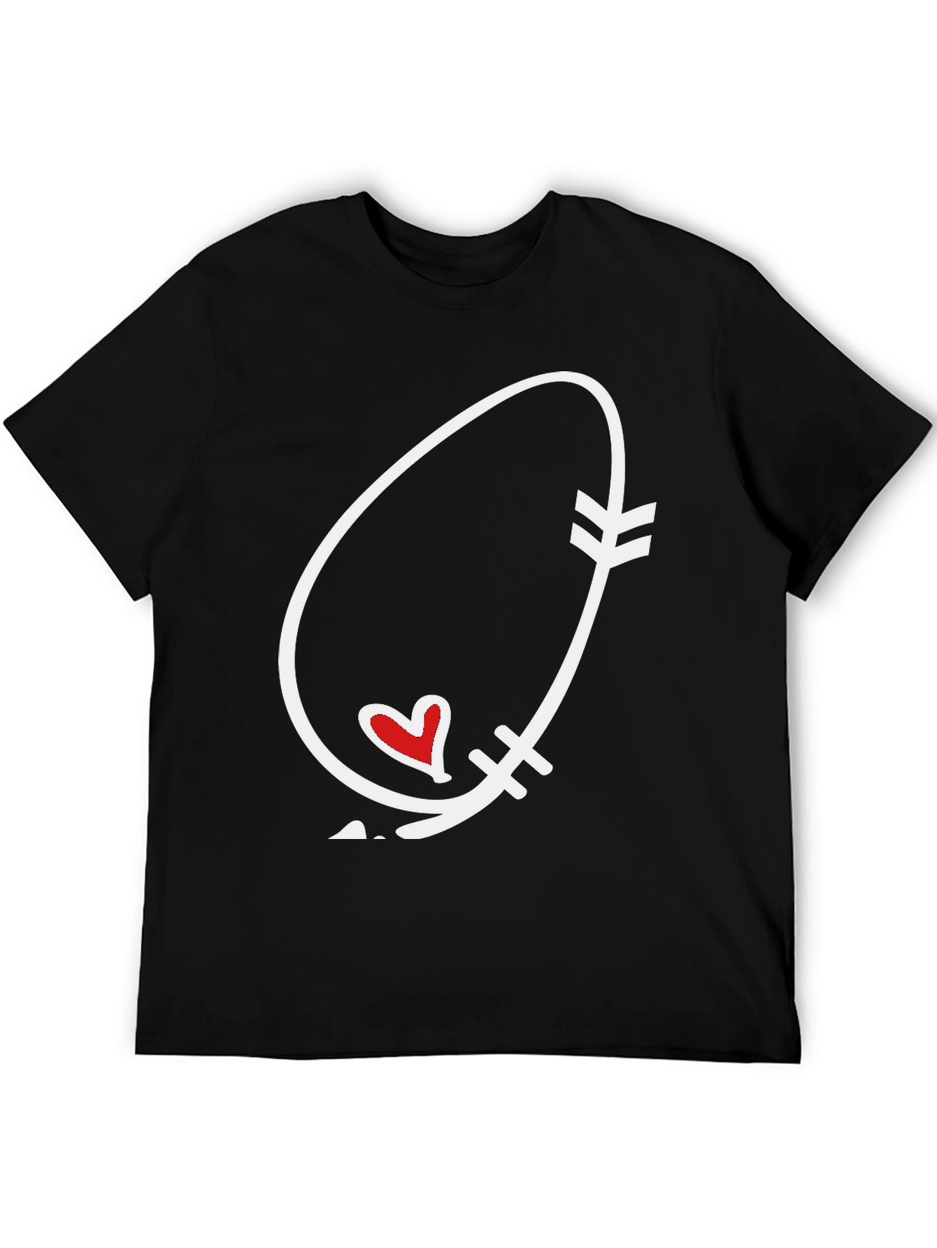 Black Arrow Heart Graphic Tee - Black Unisex view 5