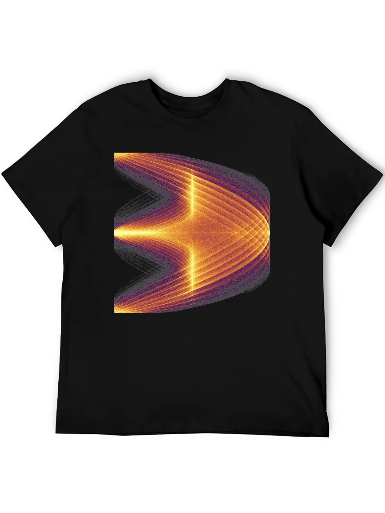 Black Abstract Graphic Tee - Modern Black T-Shirt view 5