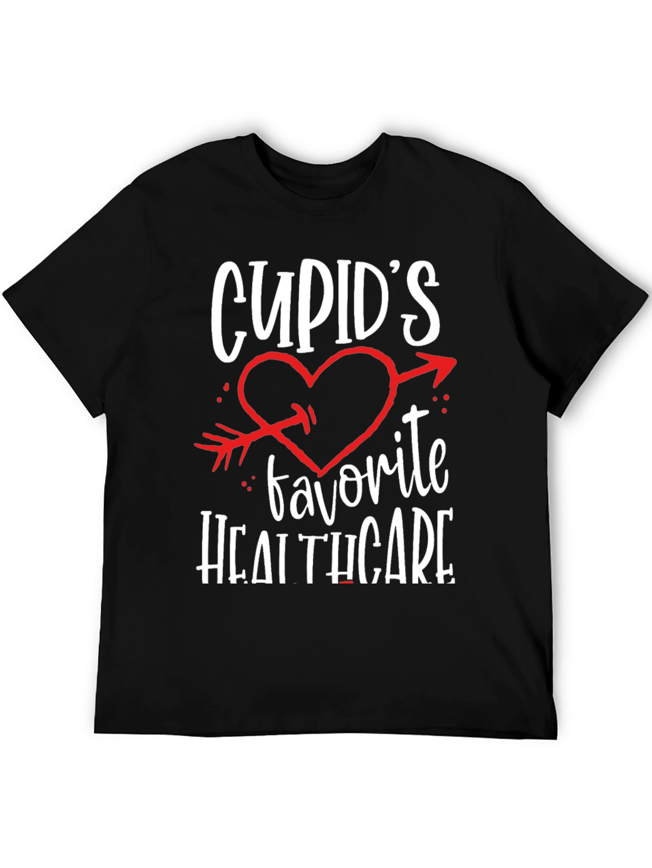 Black Cupid's Favorite Healthcare Black T-Shirt view 5